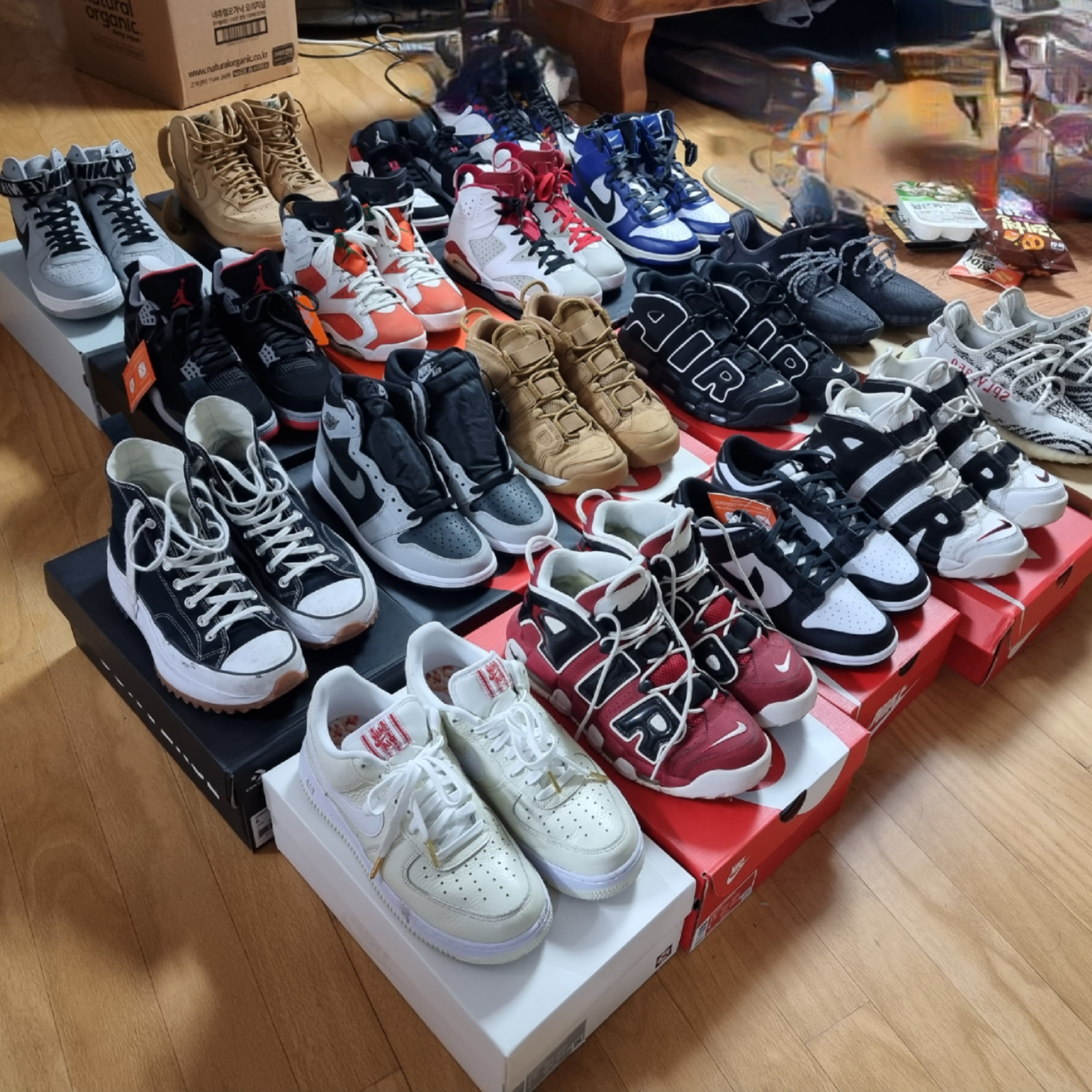 Nike Air More Uptempo 96 Bulls 2017, Nike Dunk Low Retro Black 착용 스타일