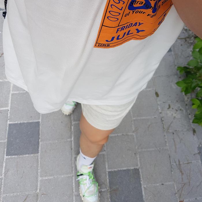 (W) Nike x Off-White Waffle Racer White 착용 스타일 - 1