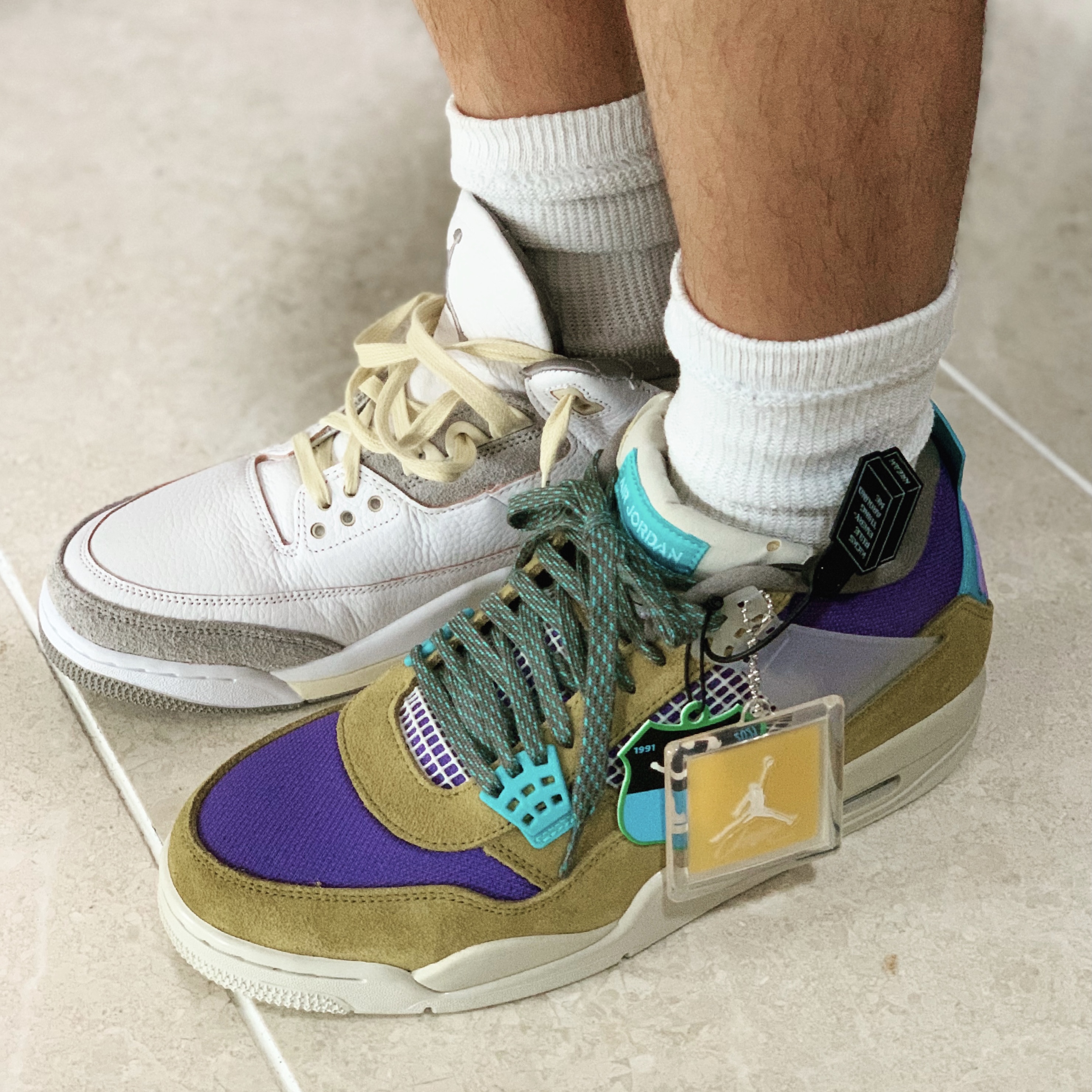 Jordan 4 x Union Retro SP Desert Moss, (W) Jordan 3 x A Ma Maniere Retro SP 착용 스타일 - 1