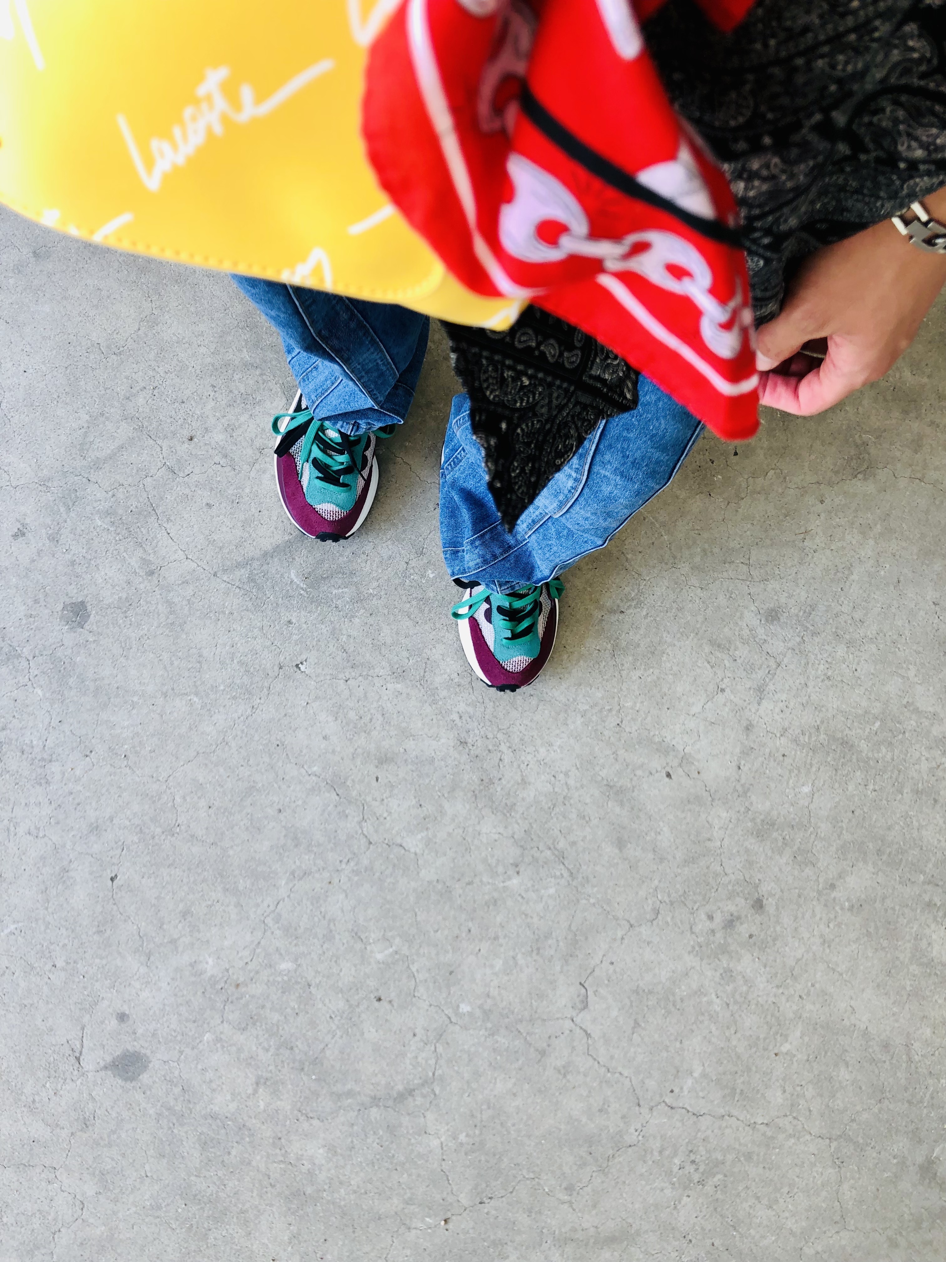 Nike x Sacai VaporWaffle String & Black Villain Red 착용 스타일 - 1