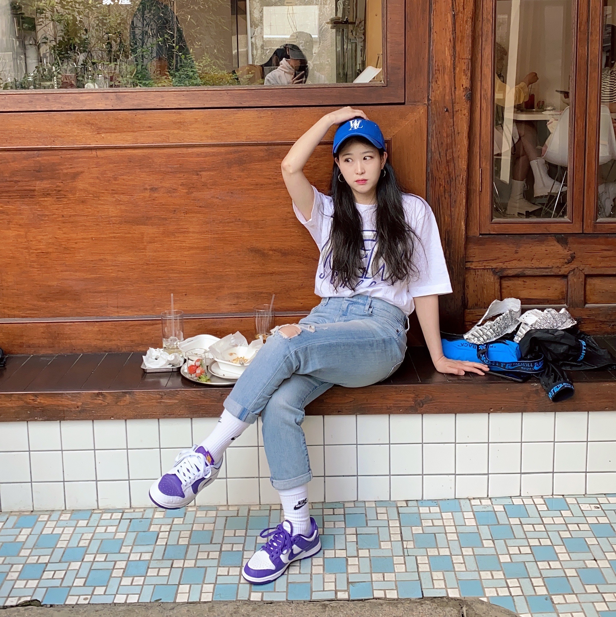 (W) Nike Dunk Low SE Flip 착용 스타일