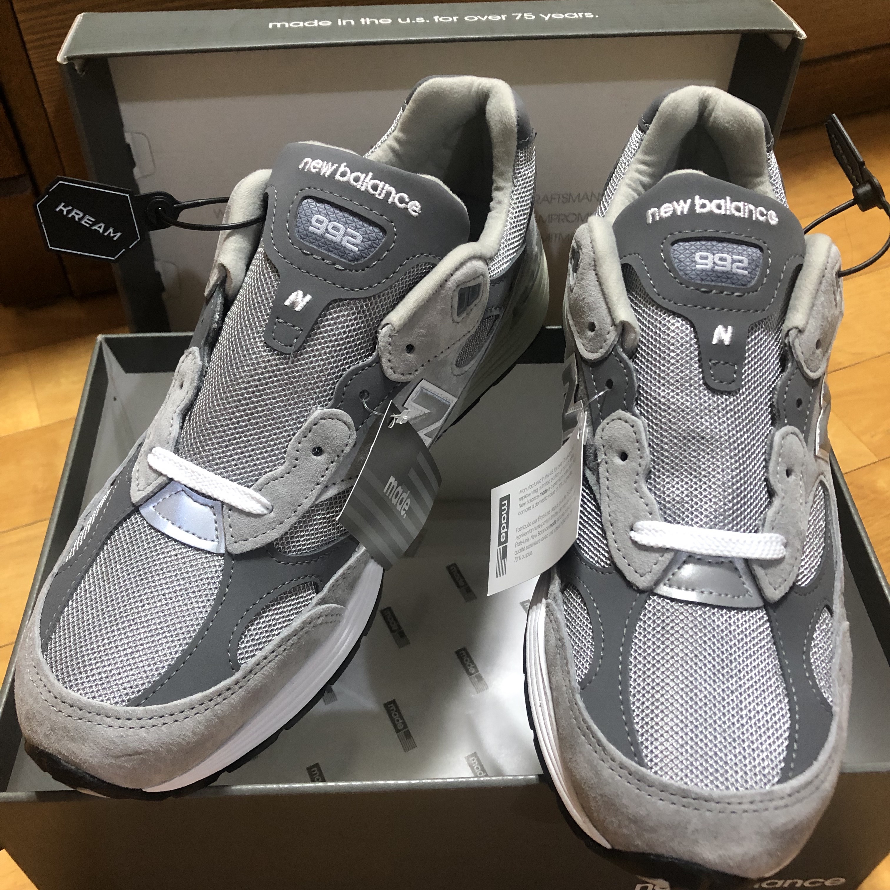 New Balance 992 Made in USA Grey - D Standard 착용 스타일