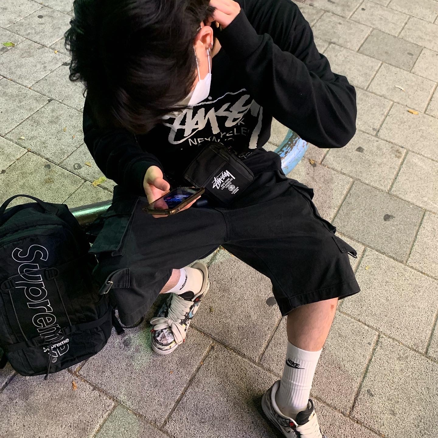 Supreme Backpack Black - 18FW, Nike x Peaceminusone Air Force 1 Low Para-Noise 착용 스타일