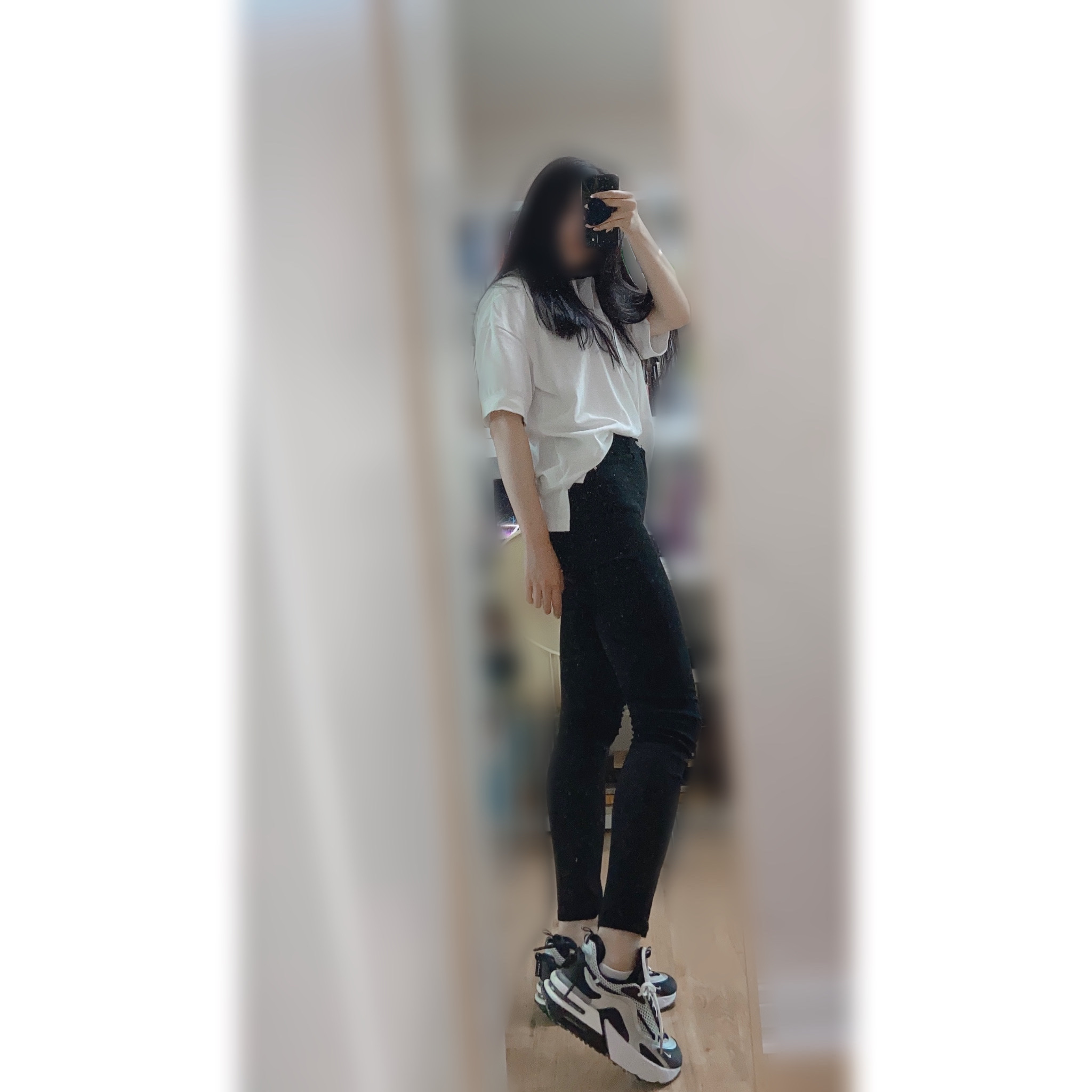 (W) Nike Air Max Furyosa Silver and Black 착용 스타일