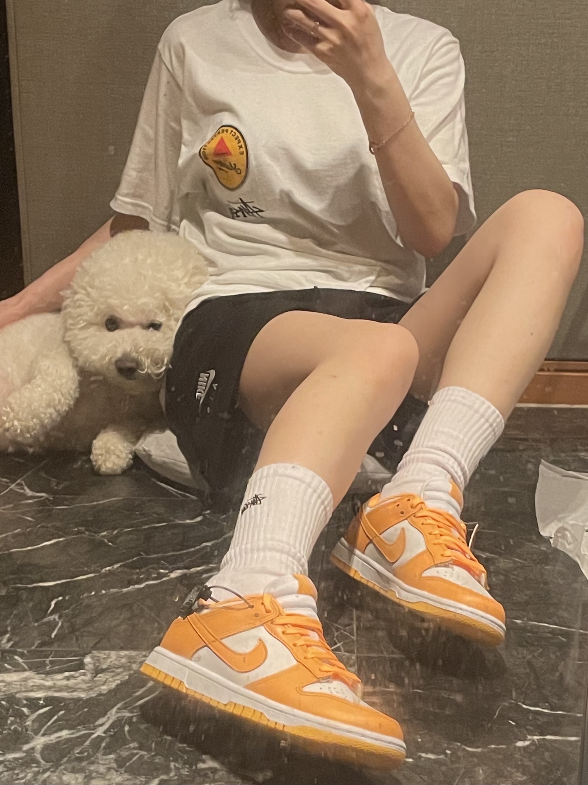 Stussy x Martine Rose 40 WT T-Shirt, Stussy Small Stock Crew Socks White (3 Pack) 착용 스타일 - 4