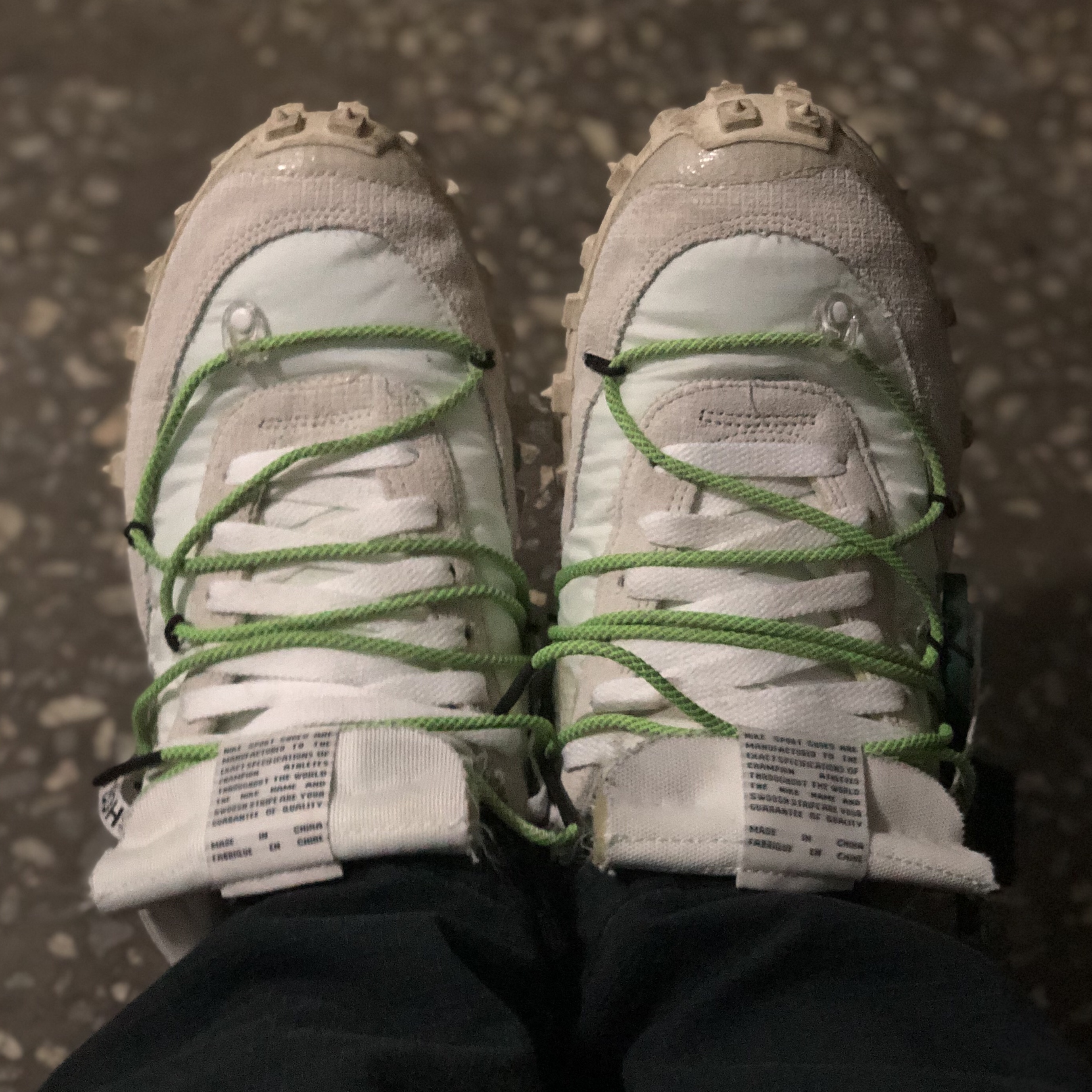 (W) Nike x Off-White Waffle Racer White 착용 스타일 - 2