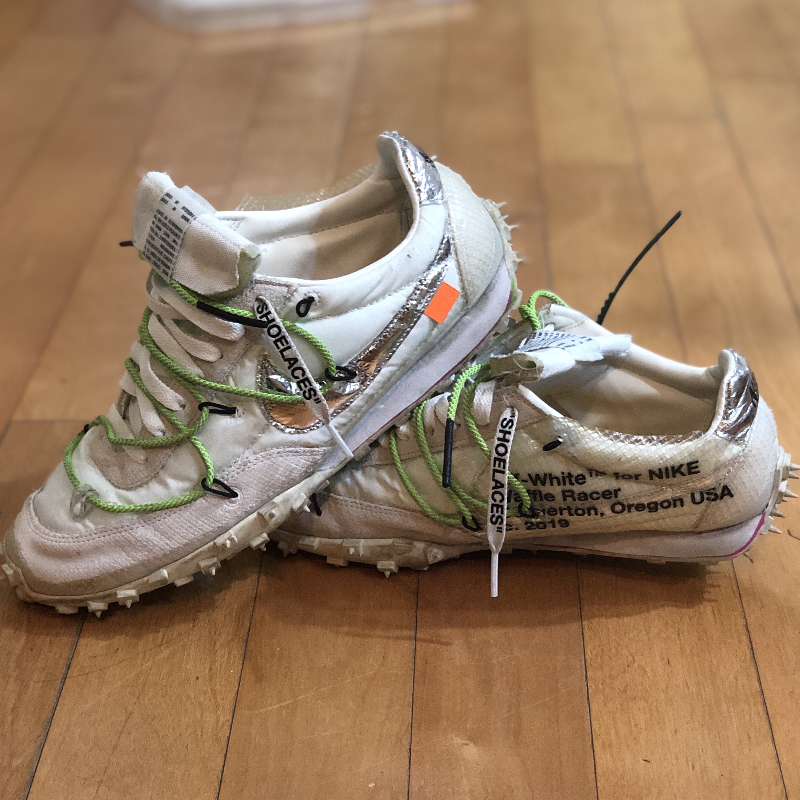 (W) Nike x Off-White Waffle Racer White 착용 스타일 - 3