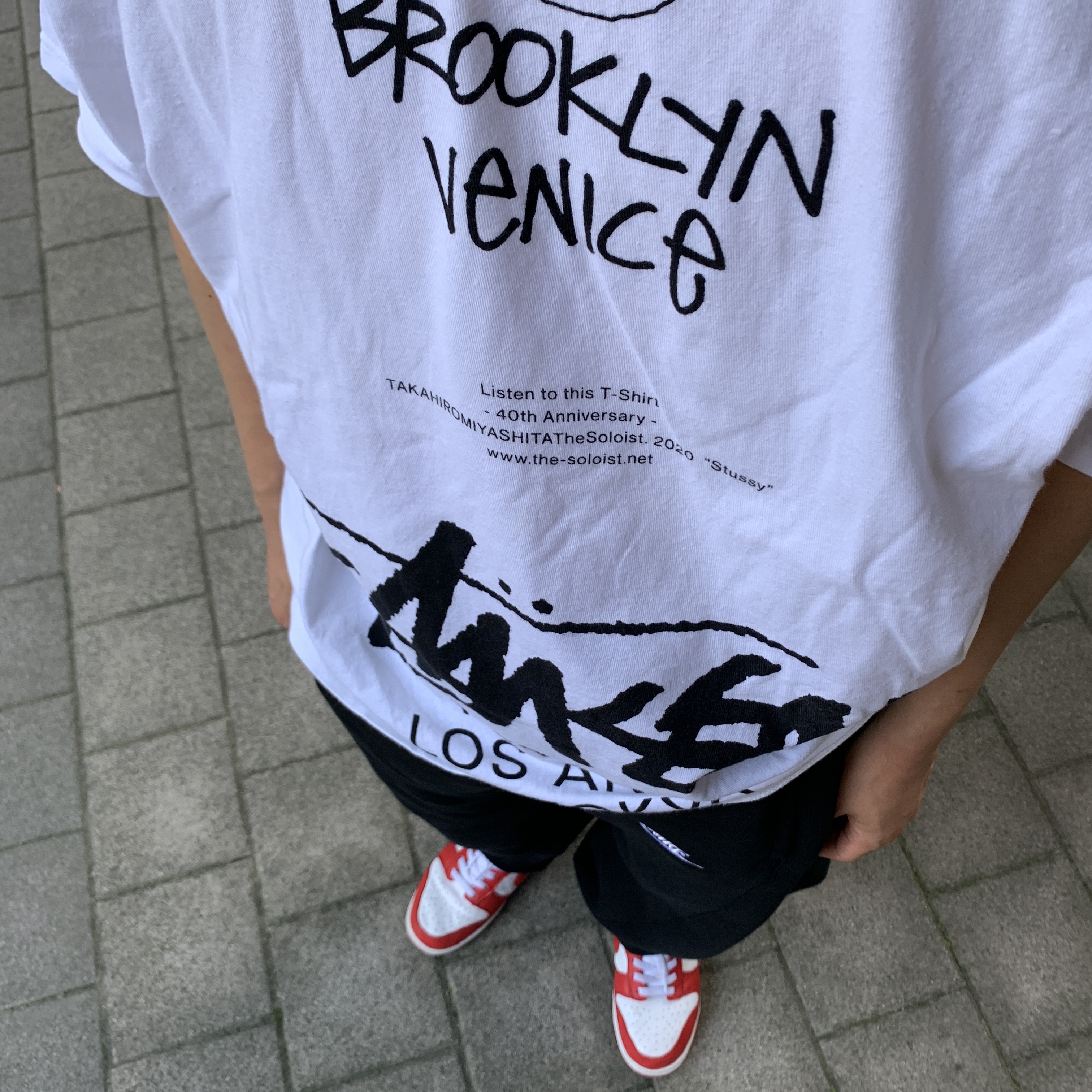 Nike Dunk Low SP University Red 2020, Stussy x Takahiromiyashita The Soloist 40 WT T-Shirt 착용 스타일 - 2