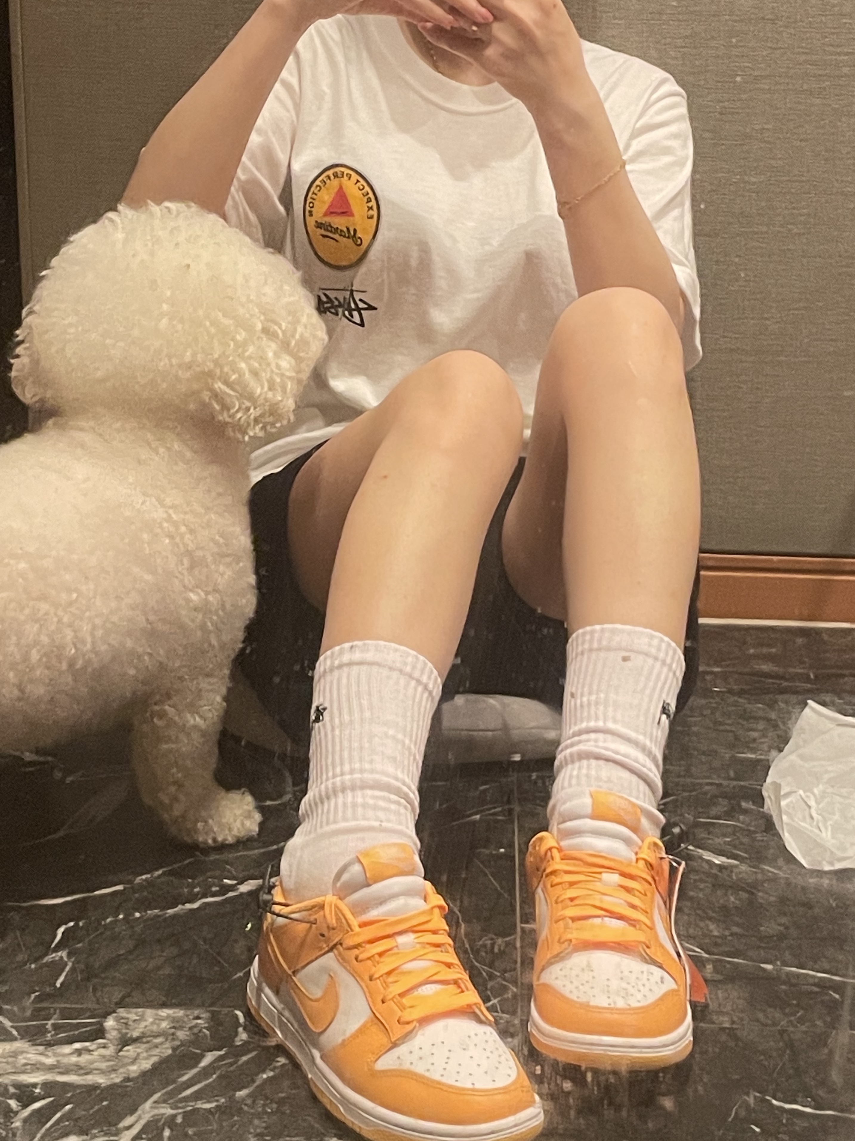Stussy x Martine Rose 40 WT T-Shirt, Stussy Small Stock Crew Socks White (3 Pack) 착용 스타일 - 1
