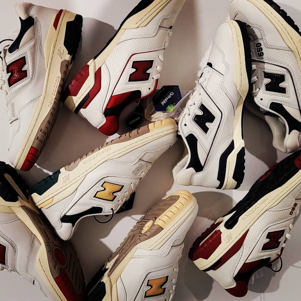New Balance x Aime Leon Dore 550 Navy Red, New Balance x Aime Leon Dore 550 Green Yellow 착용 스타일 - 1