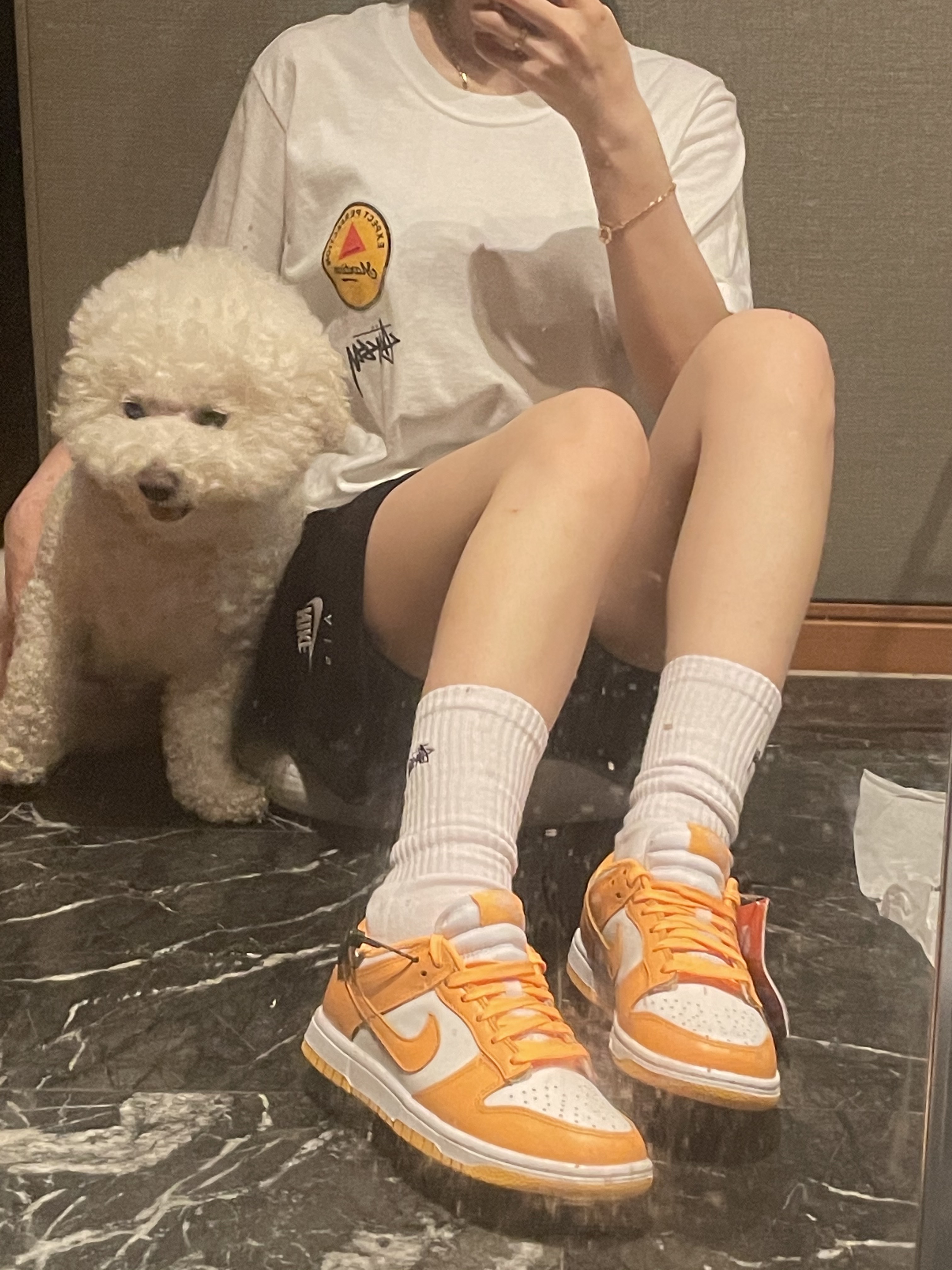 Stussy x Martine Rose 40 WT T-Shirt, Stussy Small Stock Crew Socks White (3 Pack) 착용 스타일 - 2