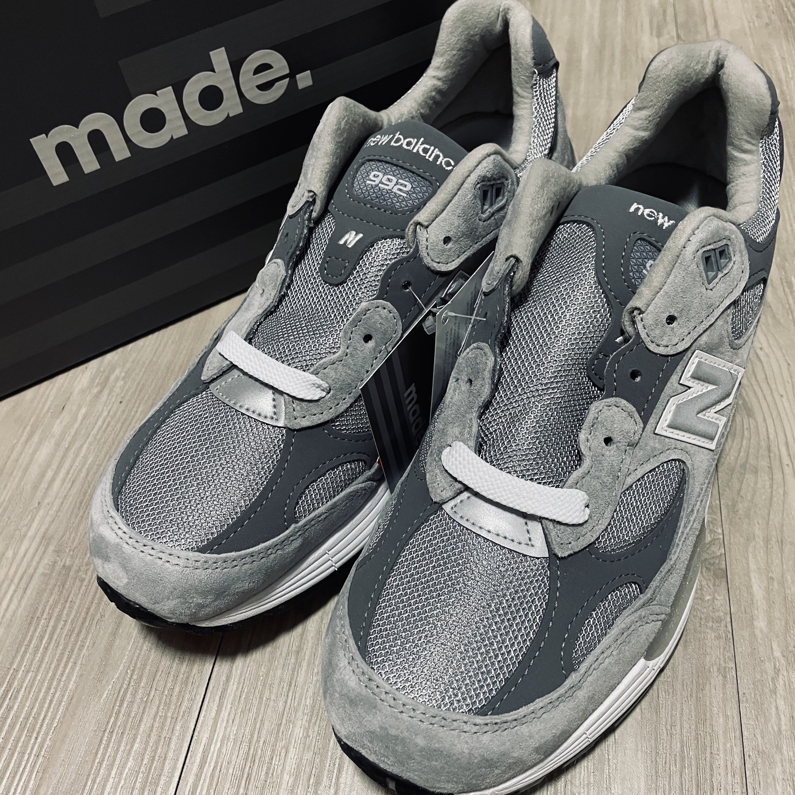 New Balance 992 Made in USA Grey - D Standard 착용 스타일 - 1