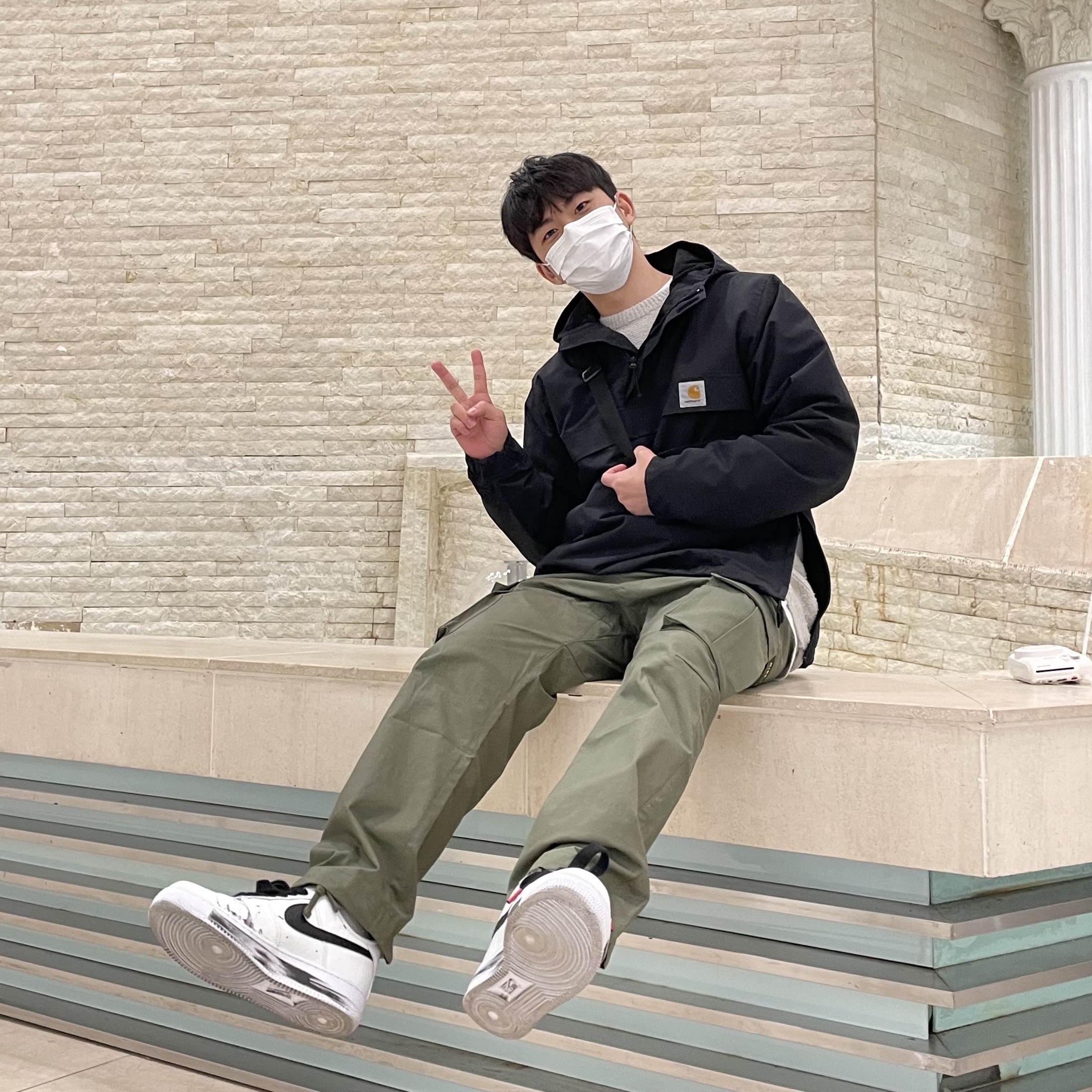 Nike x Peaceminusone Air Force 1 Low Para-Noise 2.0 착용 스타일