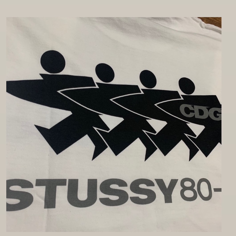 Stussy x CDG Surfman T-Shirt White 착용 스타일