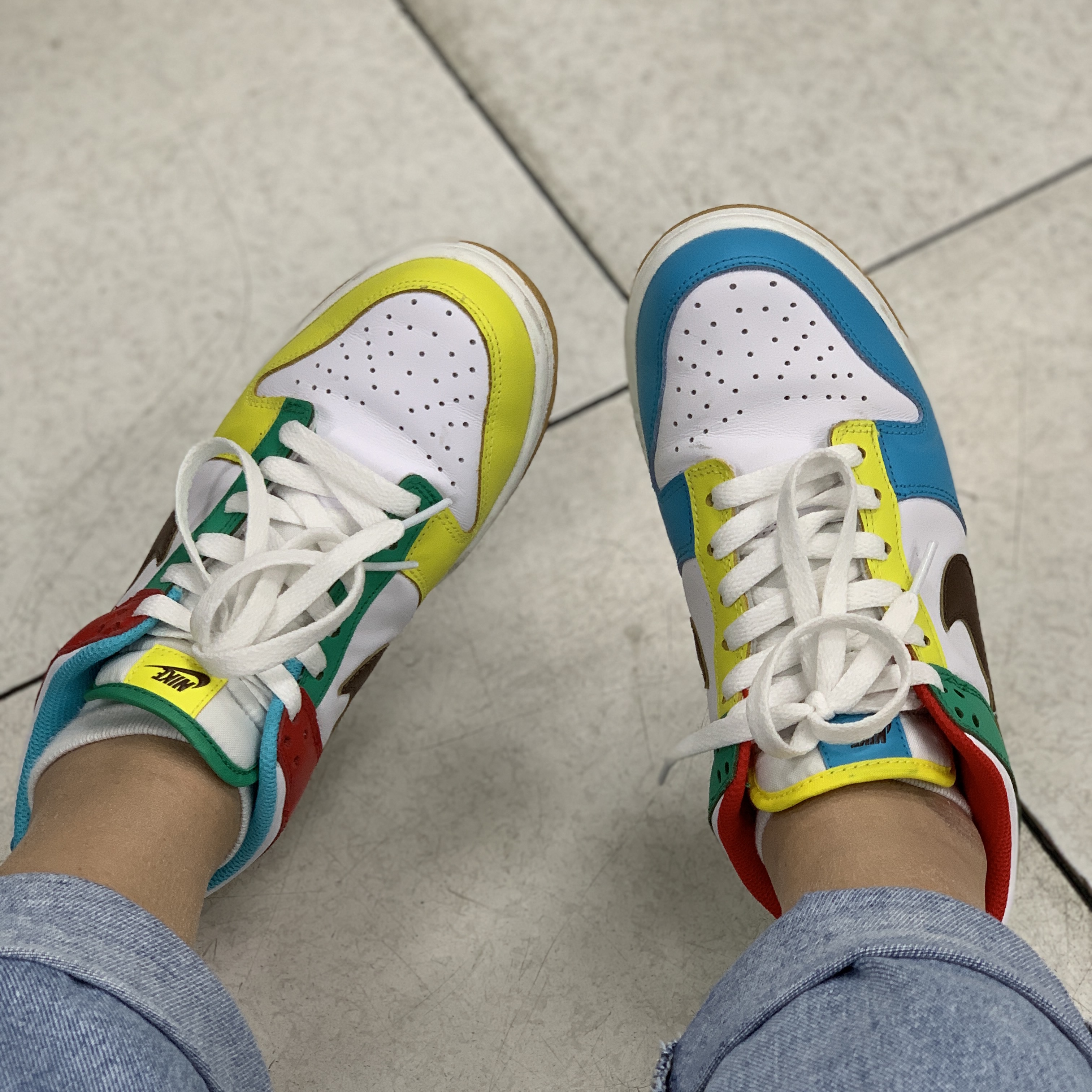 (GS) Nike Dunk Low SE Free.99 White 착용 스타일
