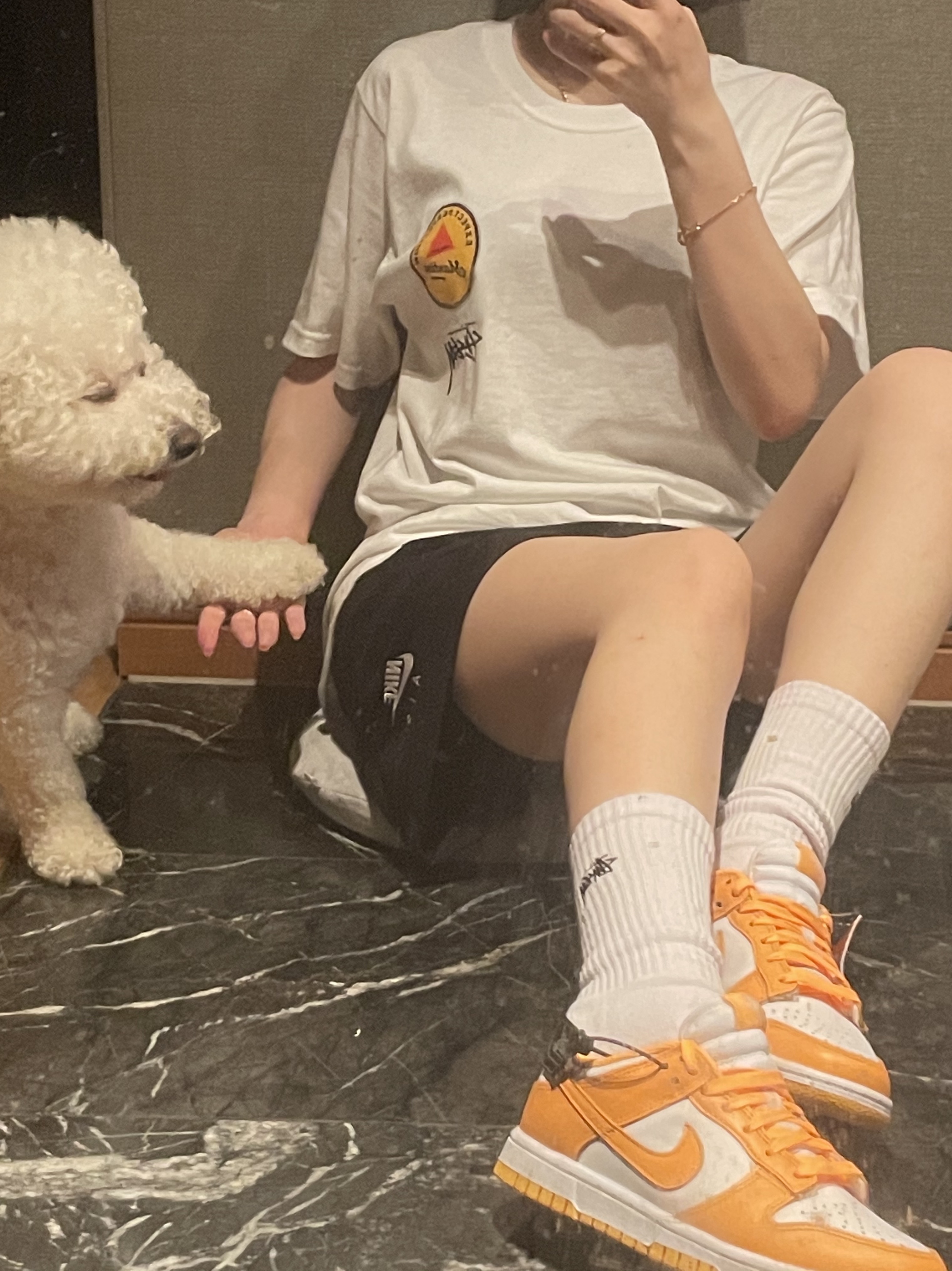 Stussy x Martine Rose 40 WT T-Shirt, Stussy Small Stock Crew Socks White (3 Pack) 착용 스타일 - 3