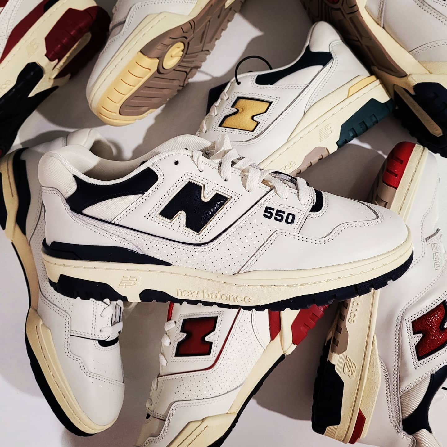 New Balance x Aime Leon Dore 550 Navy Red, New Balance x Aime Leon Dore 550 Green Yellow 착용 스타일 - 2