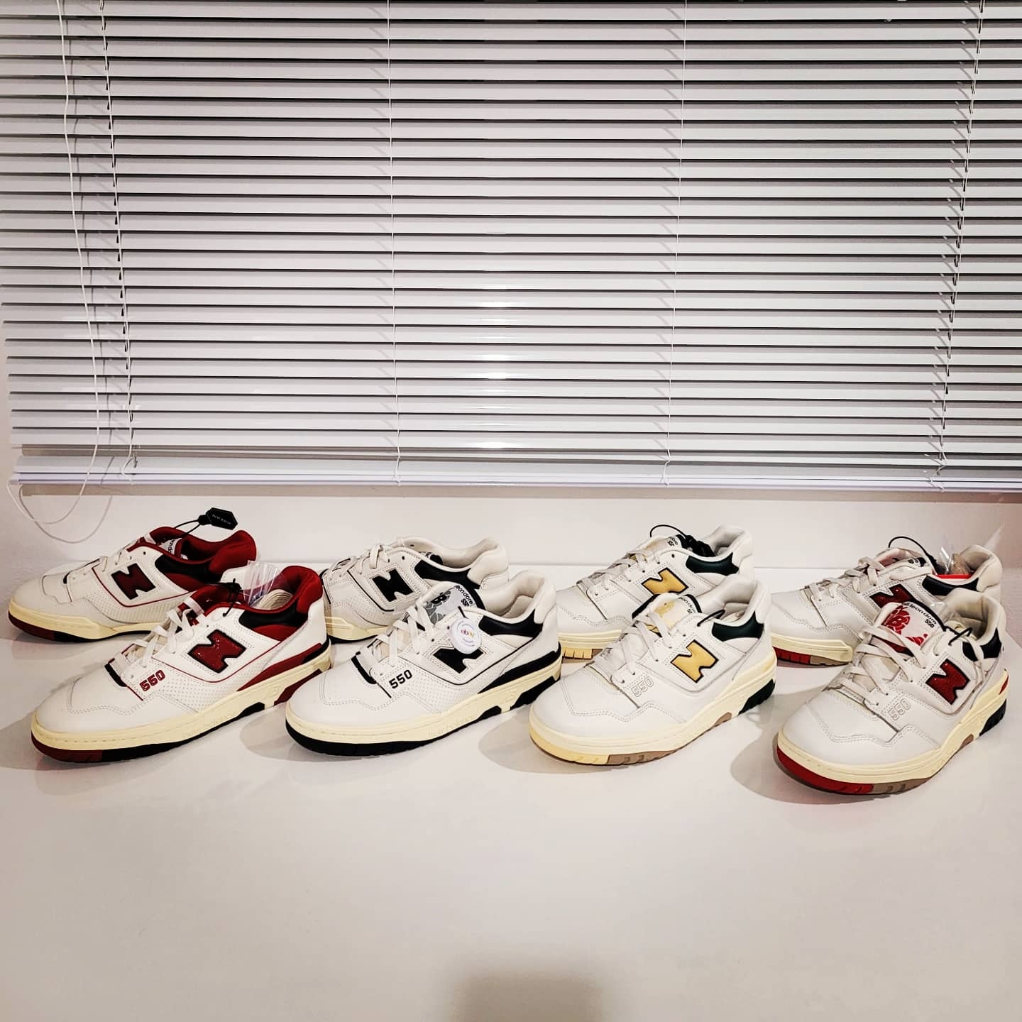 New Balance x Aime Leon Dore 550 Navy Red, New Balance x Aime Leon Dore 550 Green Yellow 착용 스타일 - 4