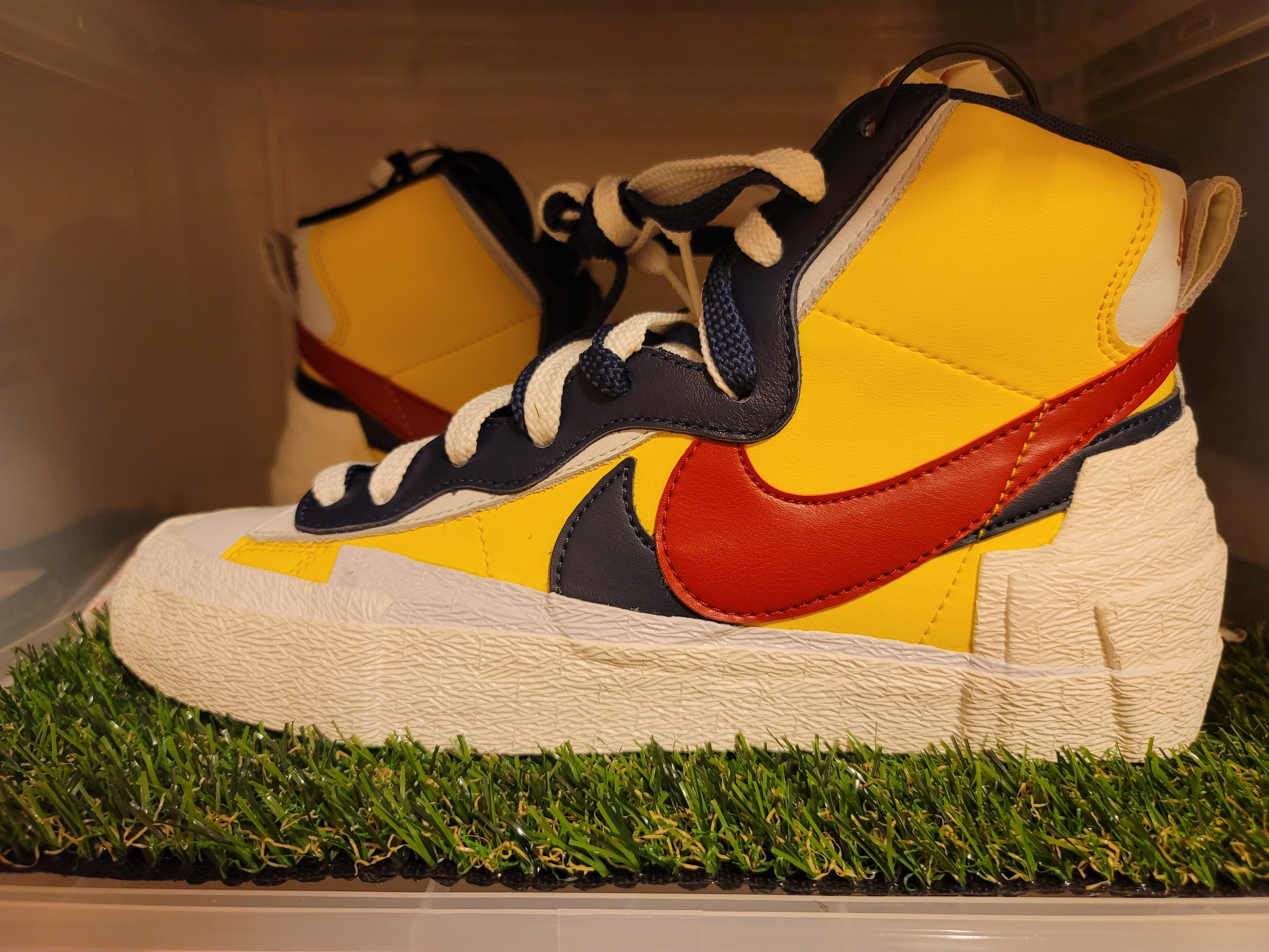 Nike x Sacai Blazer Mid White Black Legend Blue, Nike x Sacai Blazer Mid Snow Beach 착용 스타일 - 2