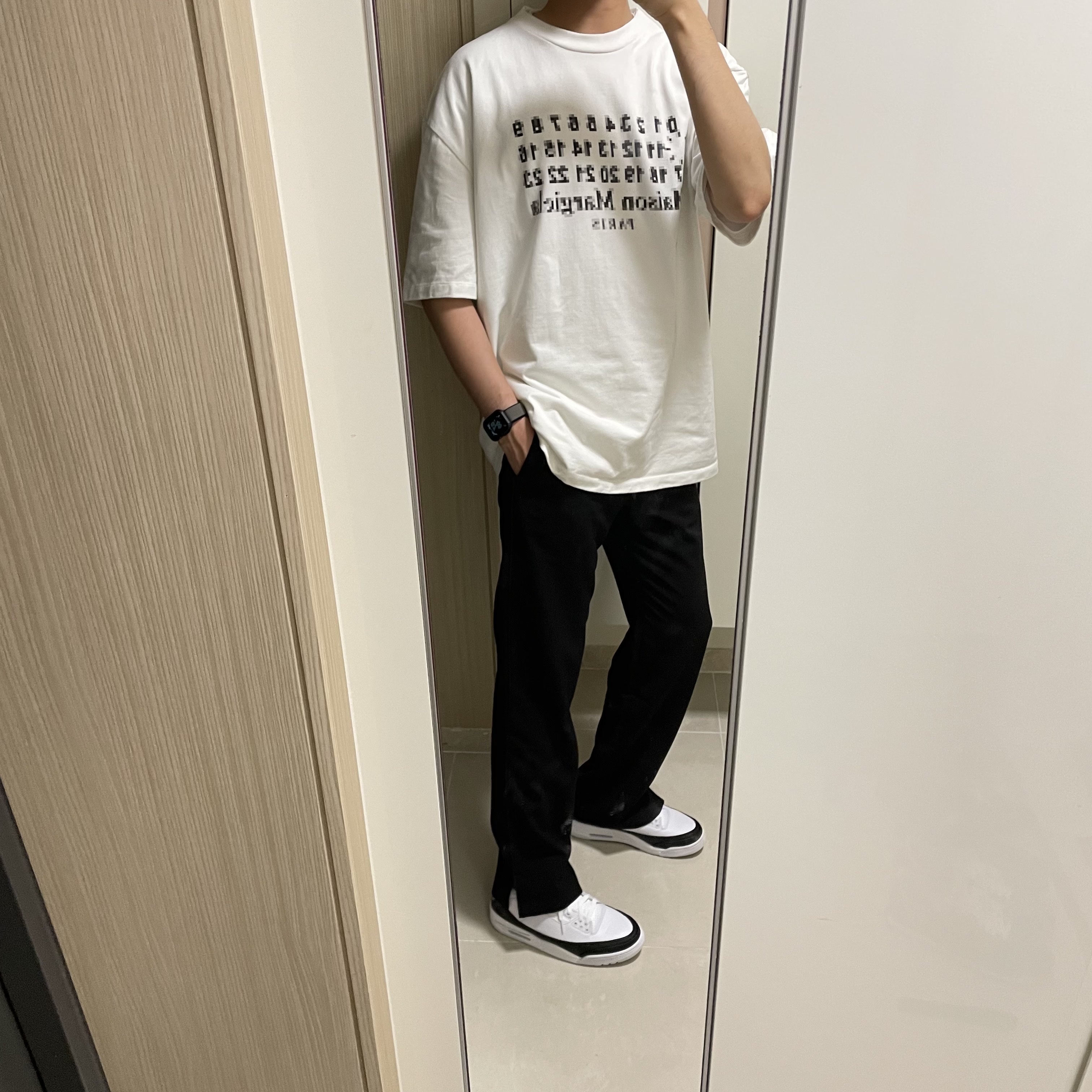 Jordan 3 x Fragment Retro SP White Black 착용 스타일