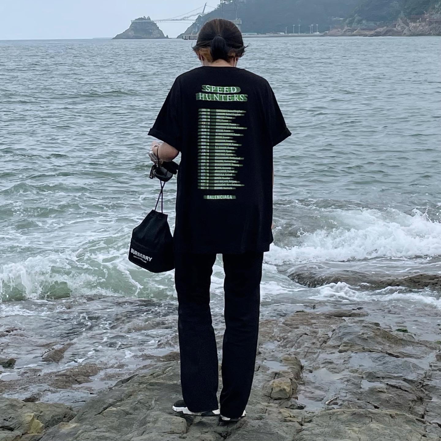 Balenciaga Speed Trainer Black White 2020 착용 스타일