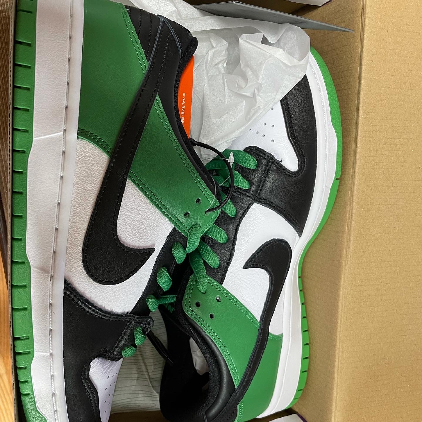 Nike SB Dunk Low Pro Black and Classic Green 착용 스타일 - 3