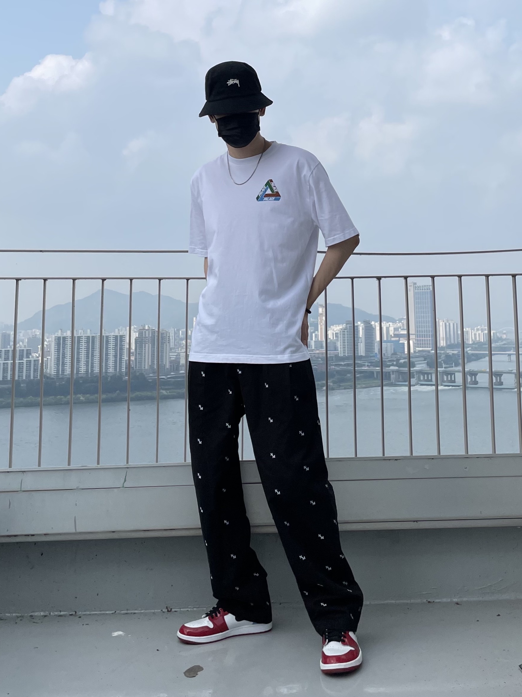 Palace Tri-Tex T-Shirt White - 20SS, Jordan 1 Retro High Fearless UNC Chicago 착용 스타일 - 1