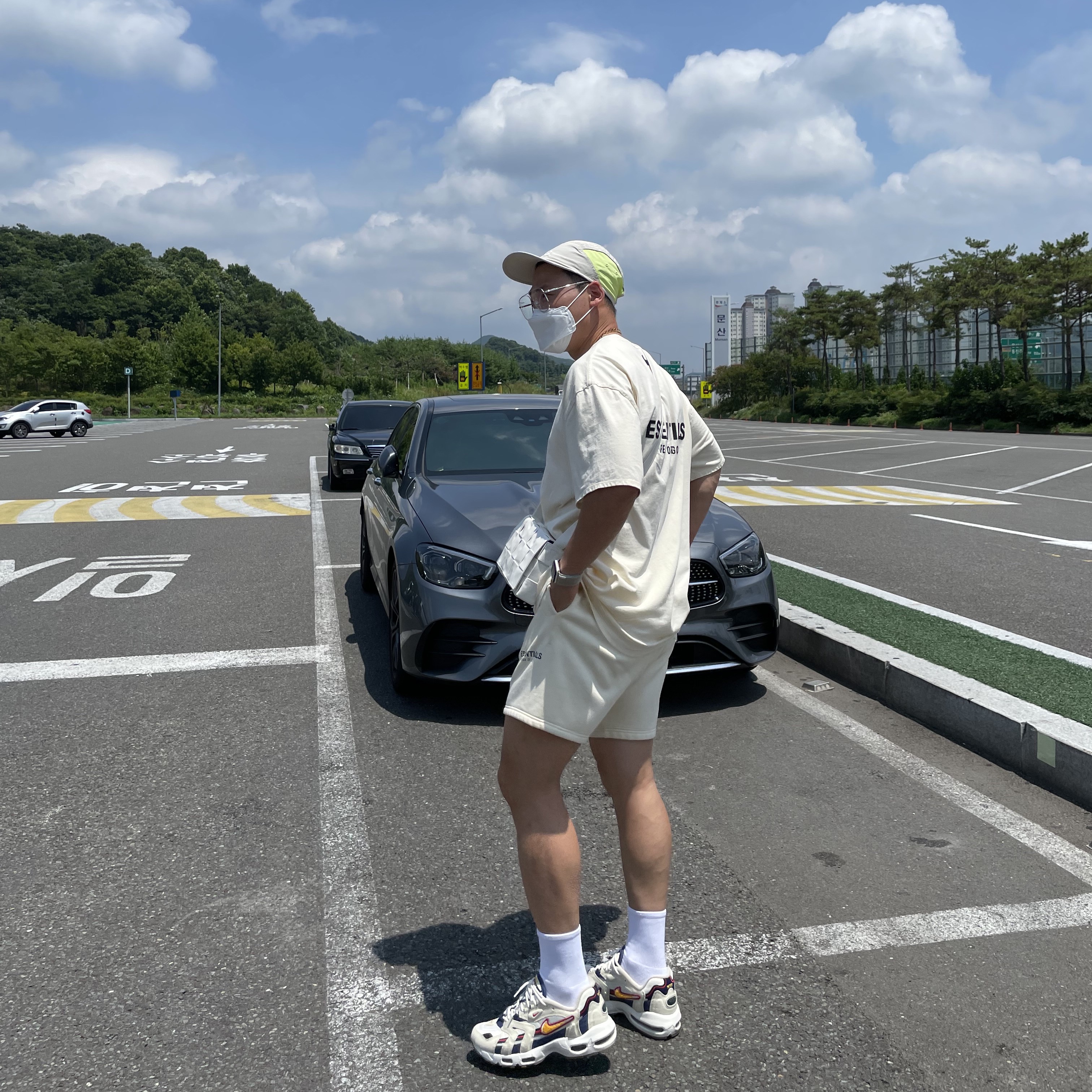 Nike Air Max 96 II QS Beach, Essentials T-Shirt Cream - 21SS 착용 스타일