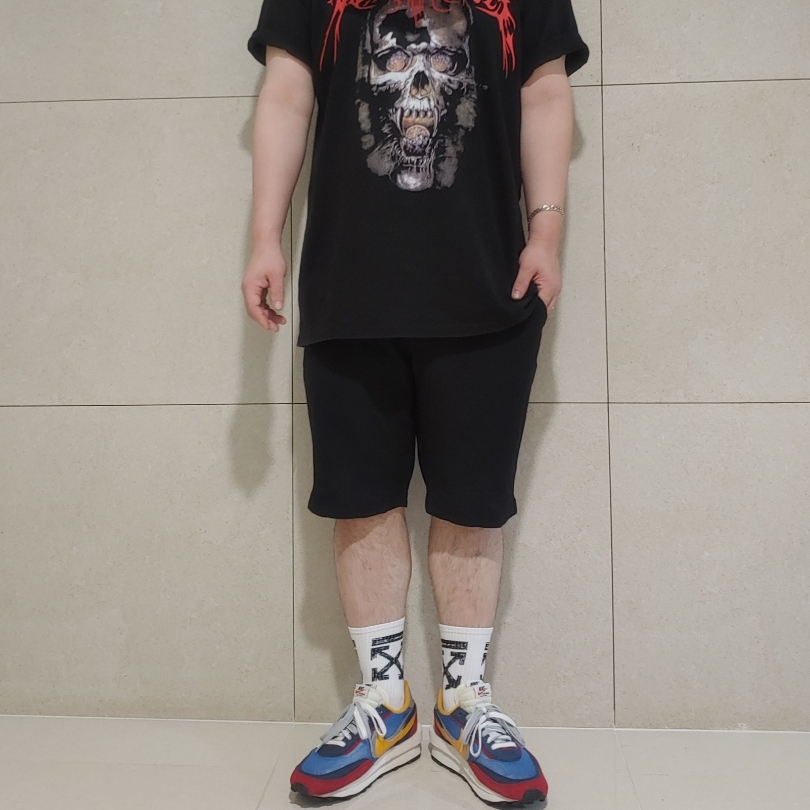 Nike x Sacai LDWaffle Blue Multi 착용 스타일 - 2