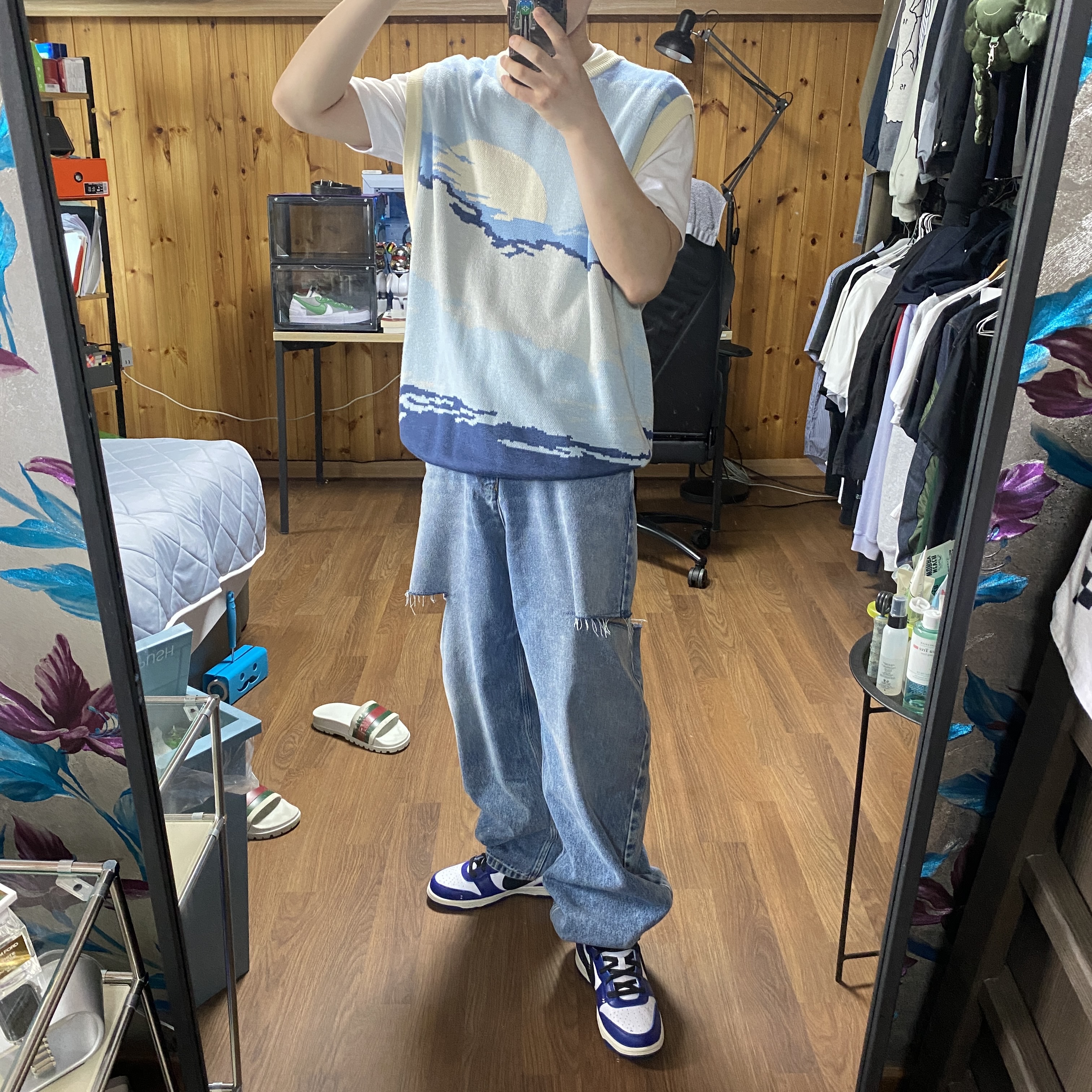 Nike x Ambush Dunk High Deep Royal Blue 착용 스타일