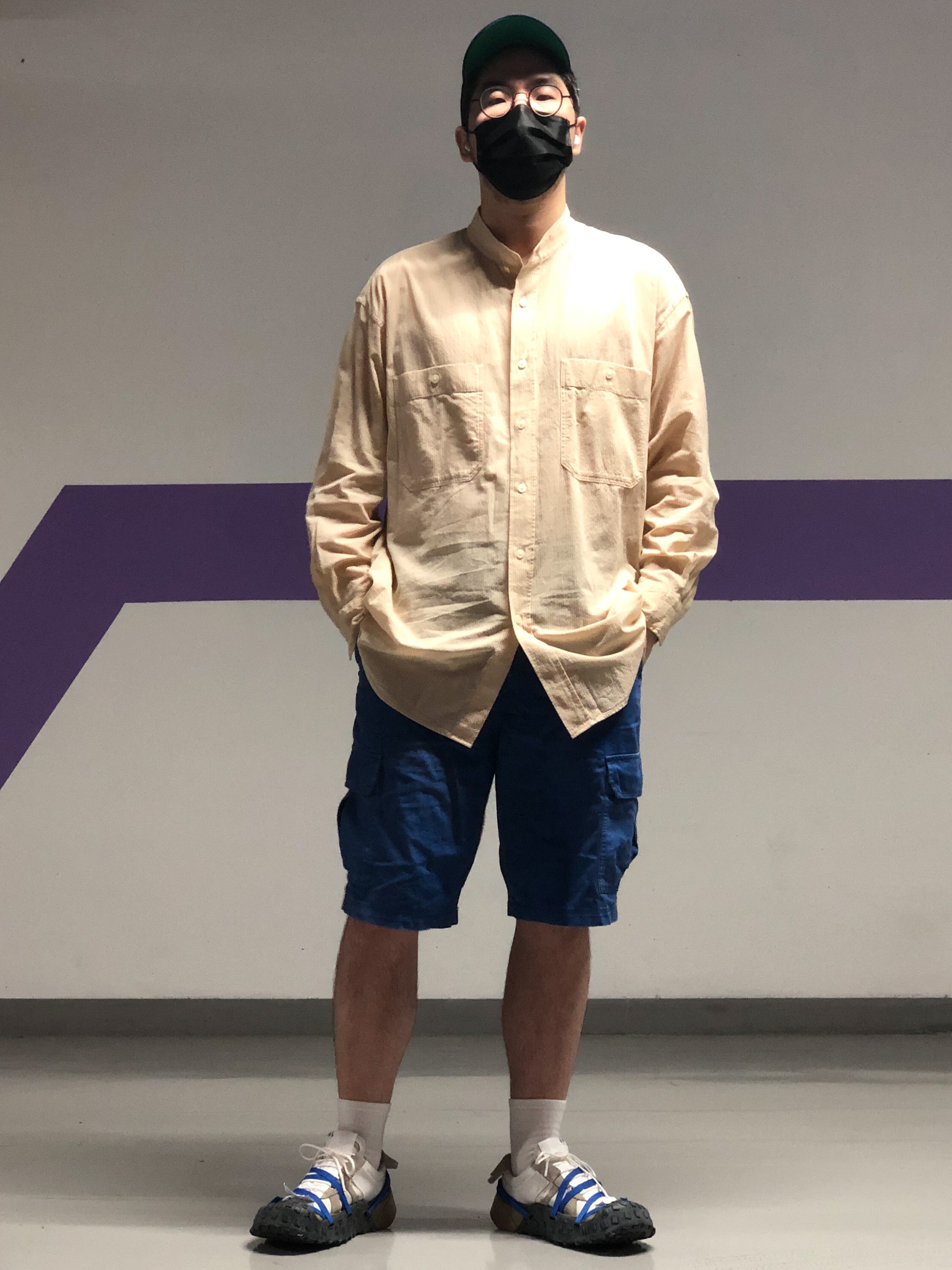 Camper x Ader Error Proto-240-S Cinder German Shoes, Camper x Ader Error Proto-T33-W Dark Grey Shoe Cover 착용 스타일