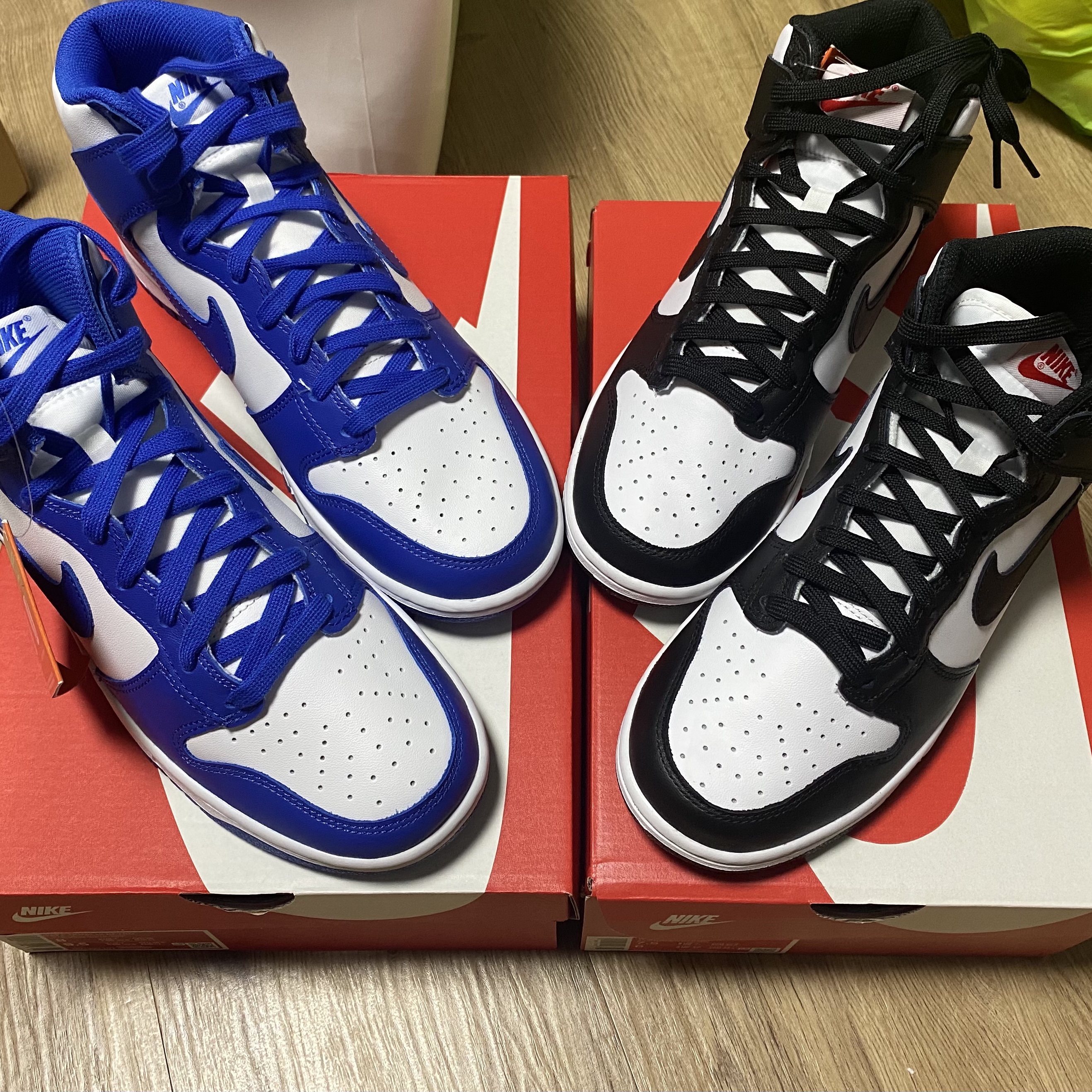 Nike Dunk High Retro Game Royal, (W) Nike Dunk High Black and White 착용 스타일