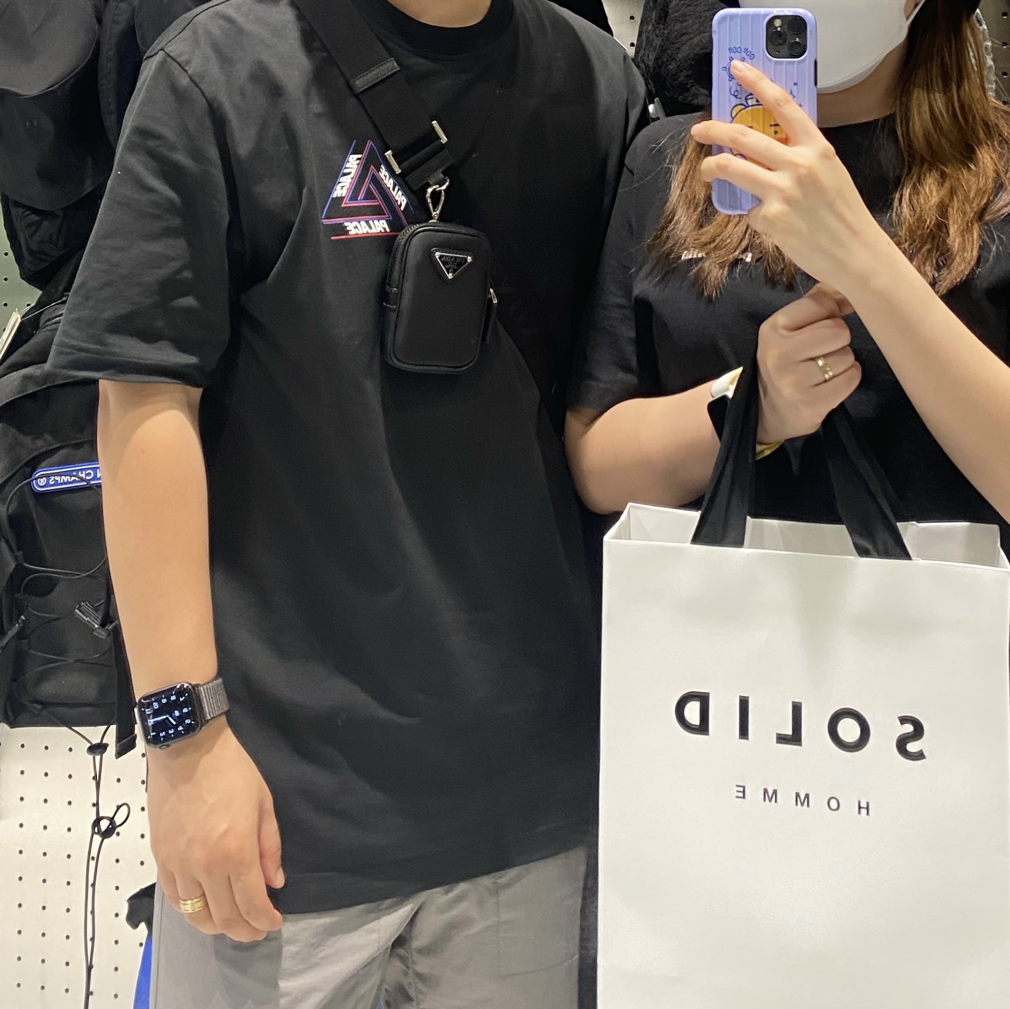 Palace Basically A Tri-Ferg T-Shirt Black - 21SS 착용 스타일