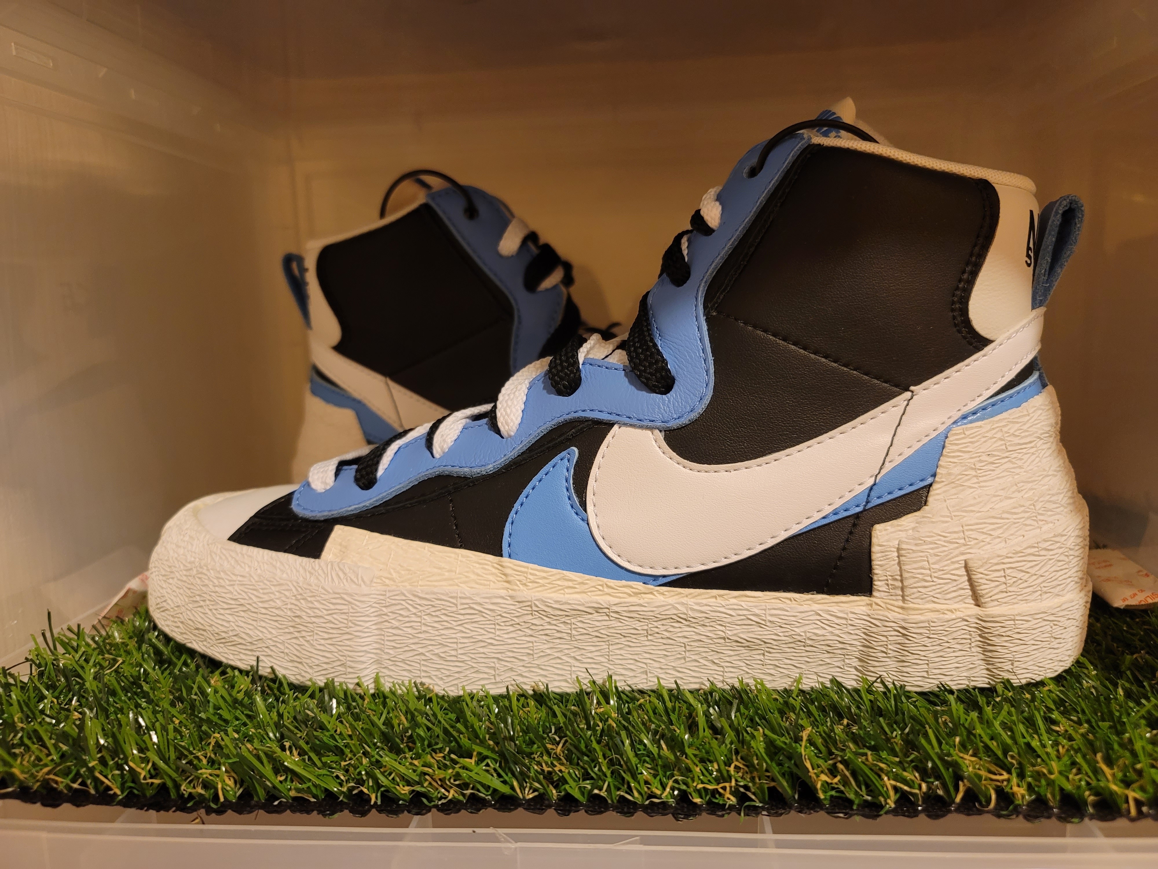 Nike x Sacai Blazer Mid White Black Legend Blue, Nike x Sacai Blazer Mid Snow Beach 착용 스타일 - 1