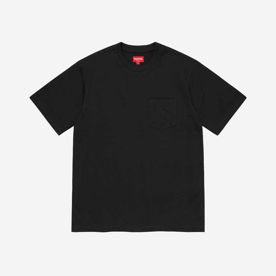 Supreme Laser Cut S Logo Pocket T-Shirt Black - 21SS 상세 이미지 1