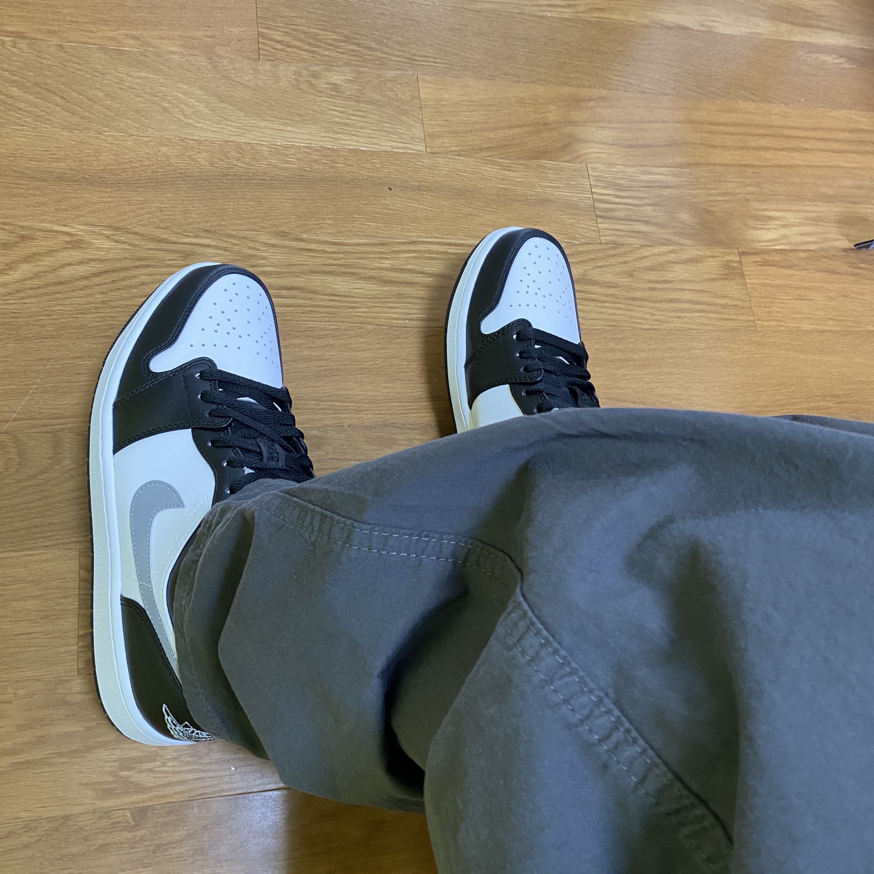 Jordan 1 Low Black Particle Grey 착용 스타일 - 2