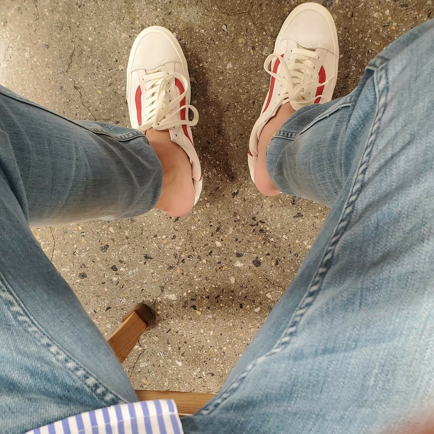 Vans Style 36 Marshmallow Racing Red 착용 스타일 - 2