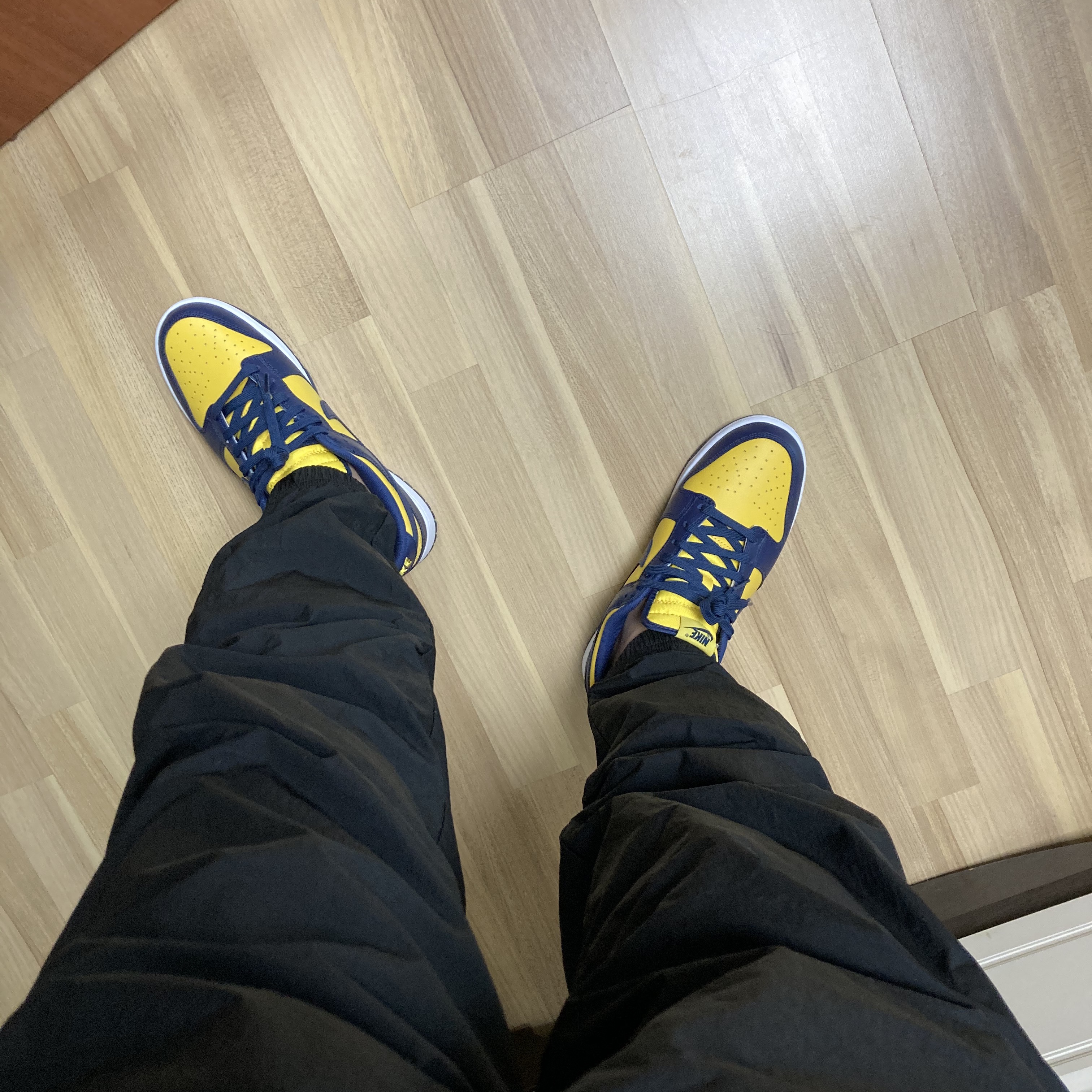 Nike Dunk Low Retro Varsity Maize, Nike M NRG Solo Swoosh Track Pants Black - Asia 착용 스타일 - 2