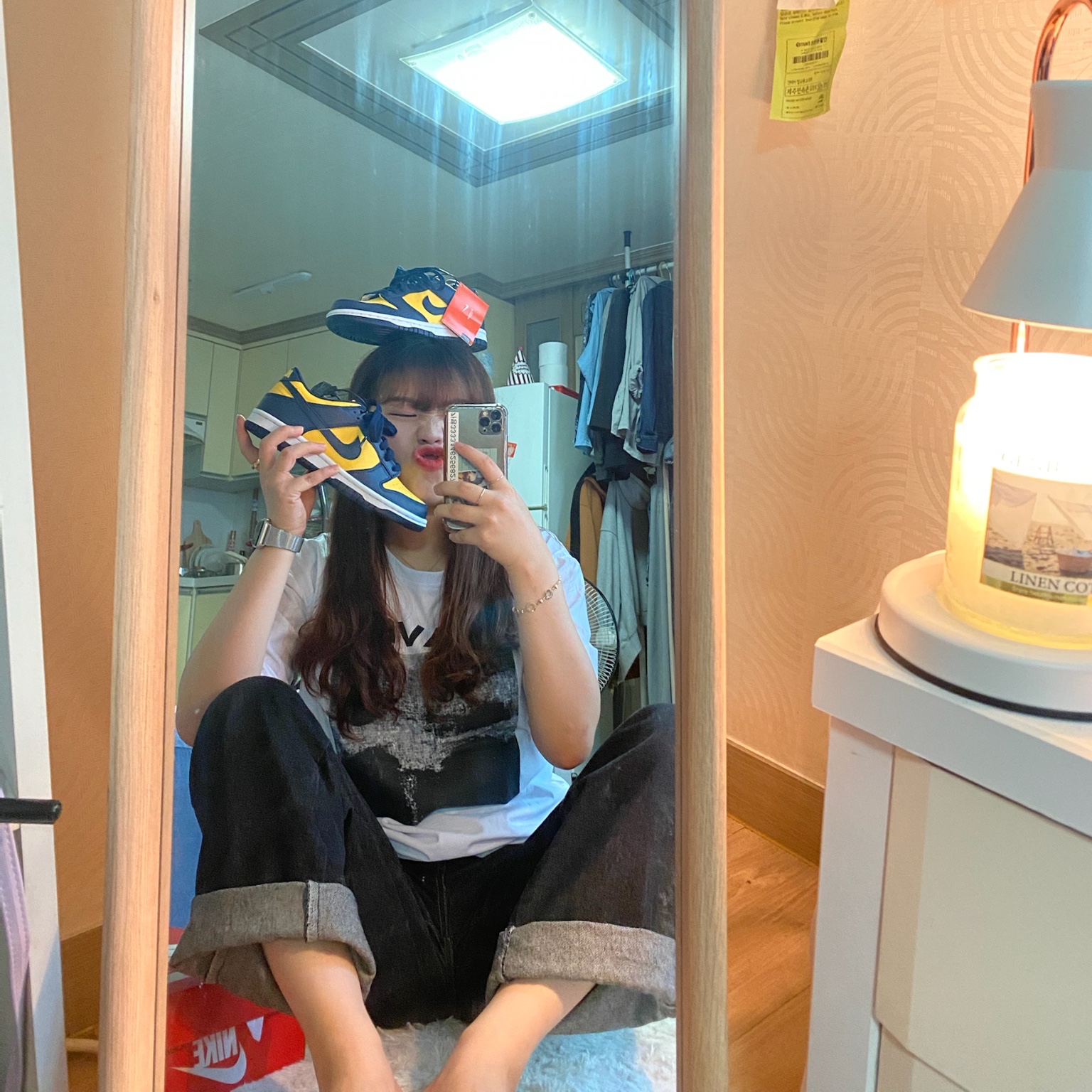 (GS) Nike Dunk Low Varsity Maize, Nike Dunk Low Retro Varsity Maize 착용 스타일