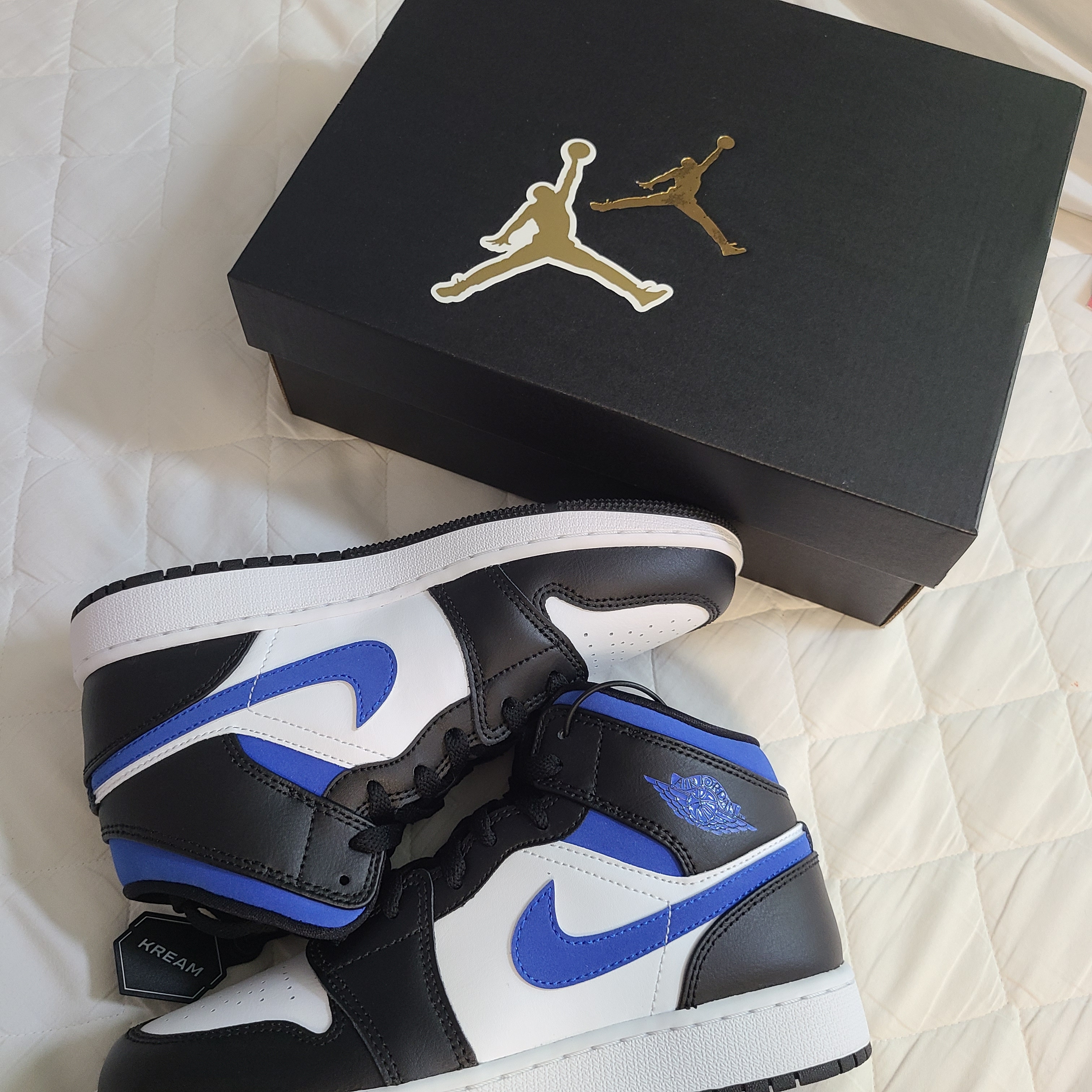 (GS) Jordan 1 Mid Racer Blue 착용 스타일 - 1