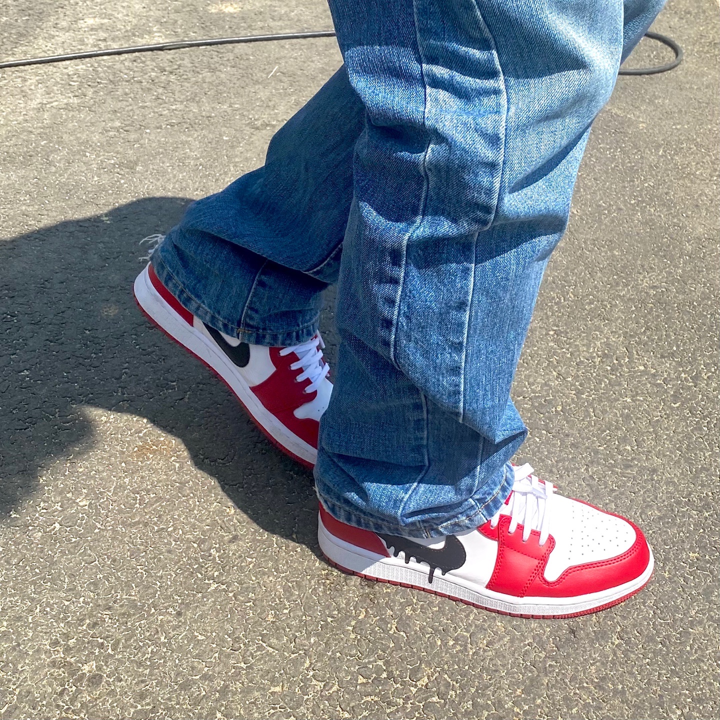 Jordan 1 Low Gym Red White 착용 스타일 - 1