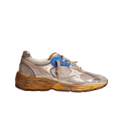Golden Goose Silver Dad-Star Sneakers with Distressed Finish