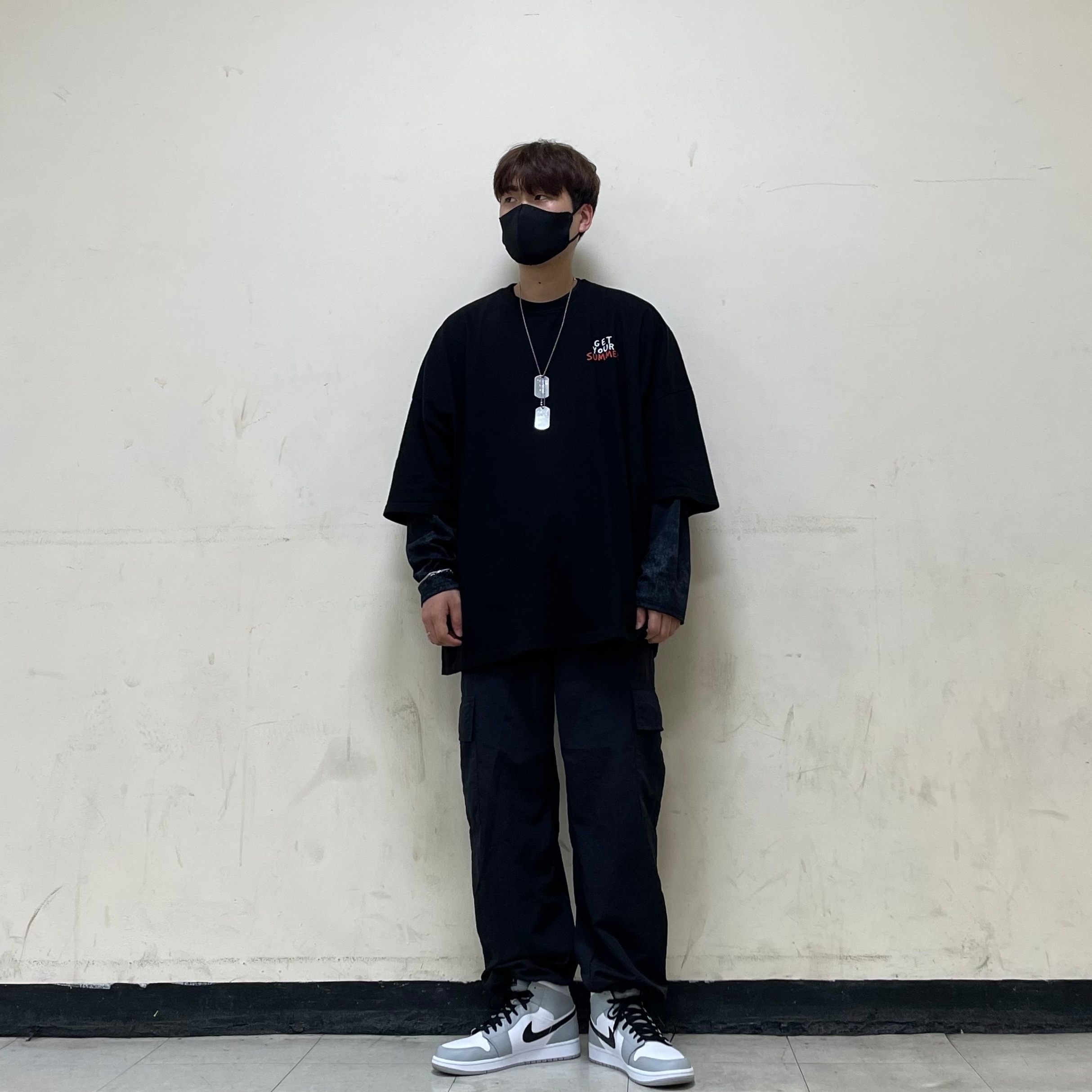Jordan 1 Mid Light Smoke Grey 착용 스타일