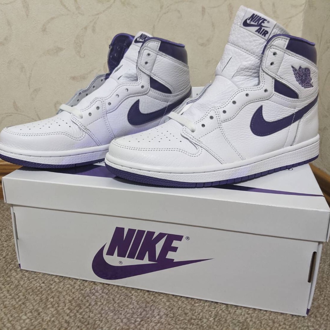 (W) Jordan 1 High OG Court Purple 착용 스타일 - 1