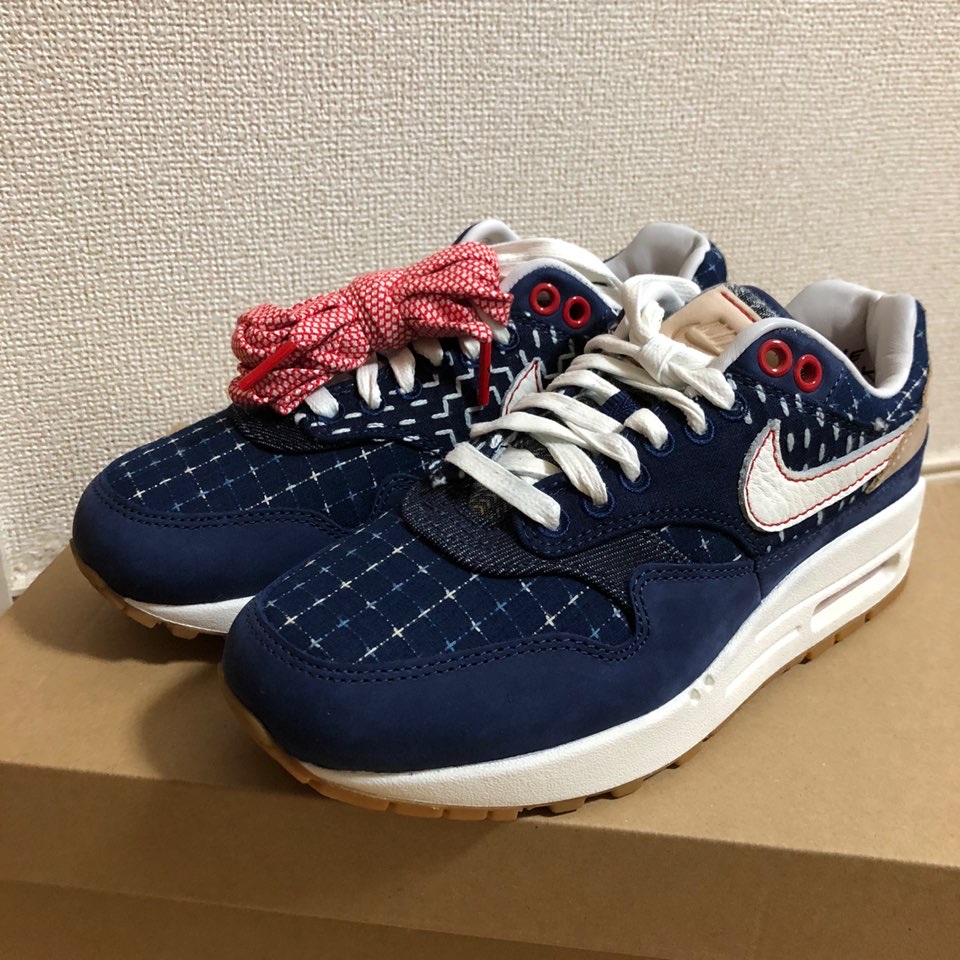 Nike x Denham Air Max 1 Blue Void 착용 스타일 - 1