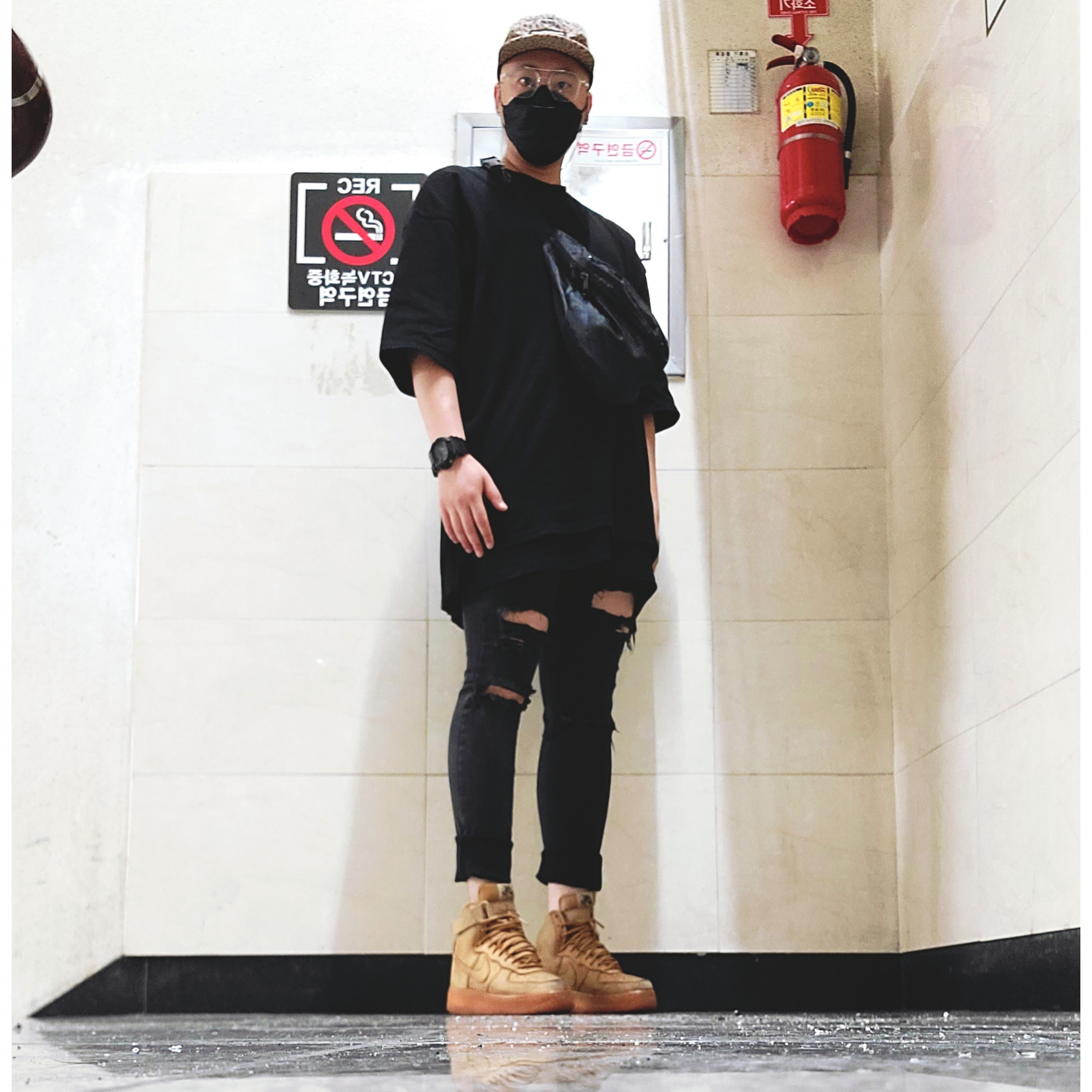 Nike Air Force 1 High '07 LV8 WB Flax 착용 스타일 - 2