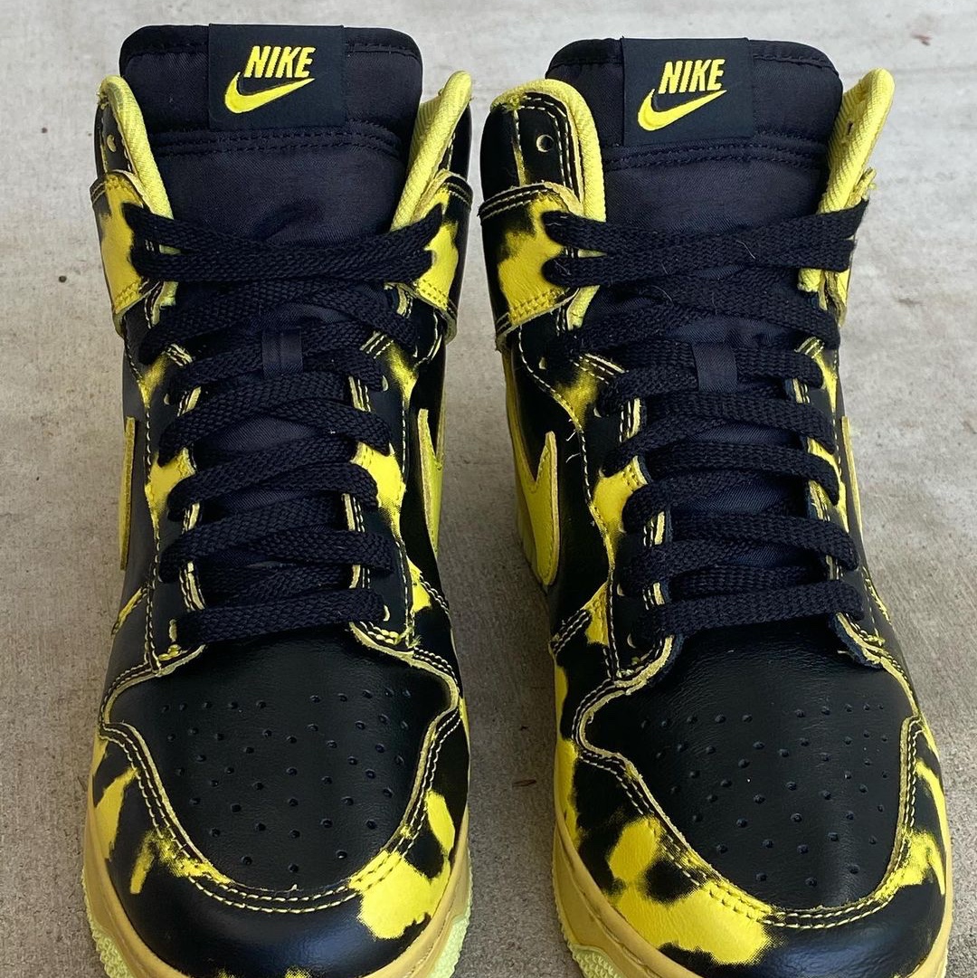 Nike Dunk High 1985 SP Black Acid Wash 착용 스타일 - 4