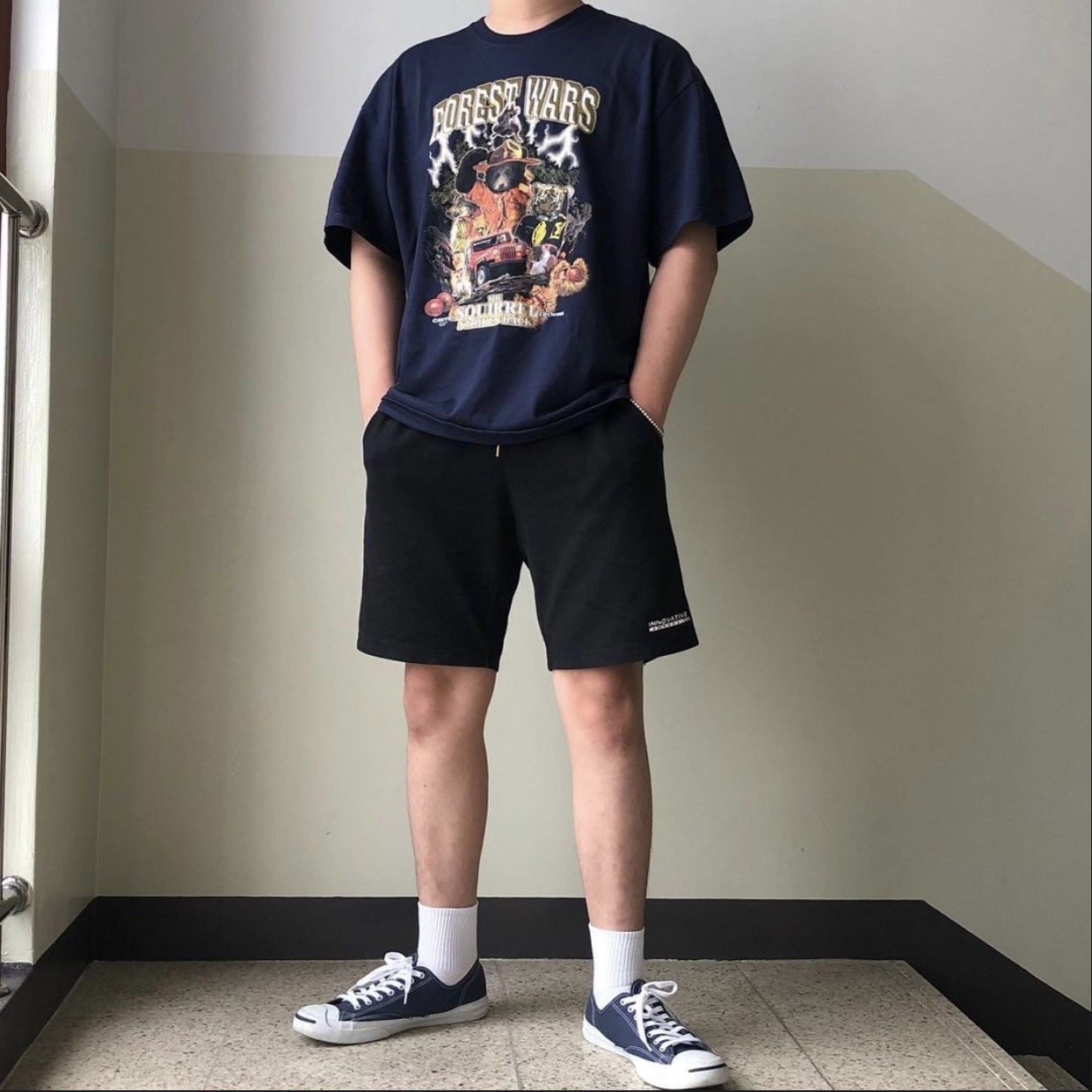 Converse x Fragment Jack Purcell Modern Navy 착용 스타일
