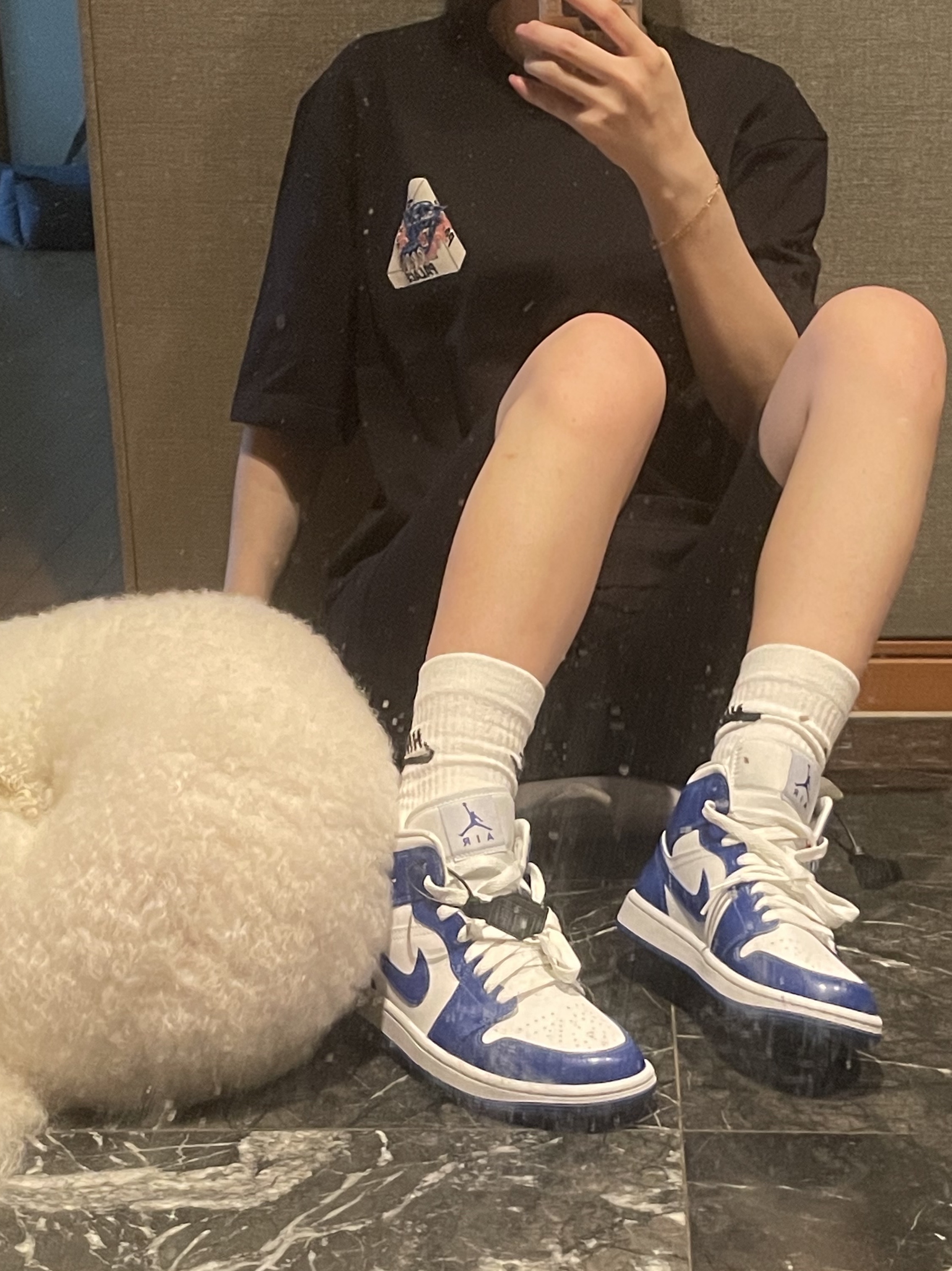 Palace Ripped T-Shirt Black - 19FW, (W) Jordan 1 Mid White Hyper Royal 착용 스타일 - 1
