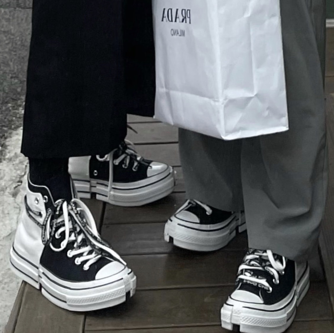 Converse x Feng Chen Wang Chuck 70 2-in-1 Natural Ivory Black 착용 스타일